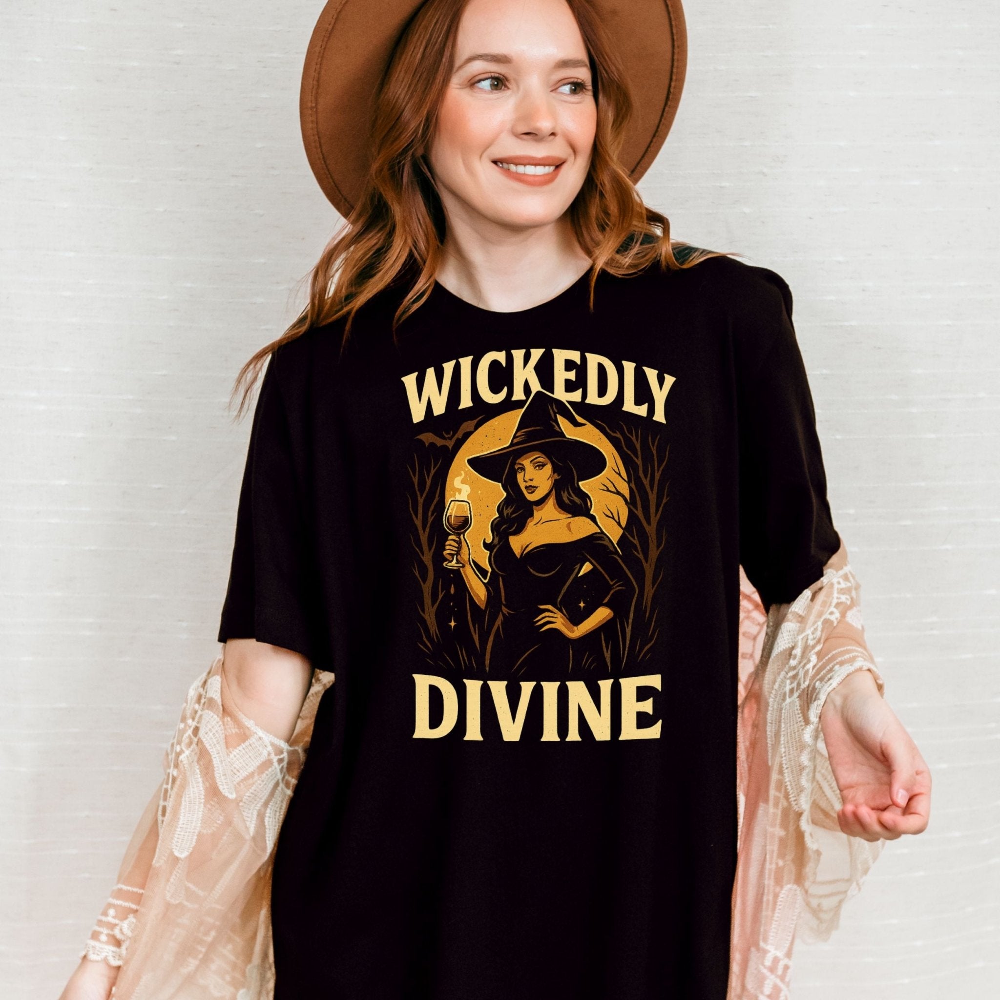 Wickedly Divine Witch Shirt, Halloween Wine T-Shirt - Craig Michael Design
