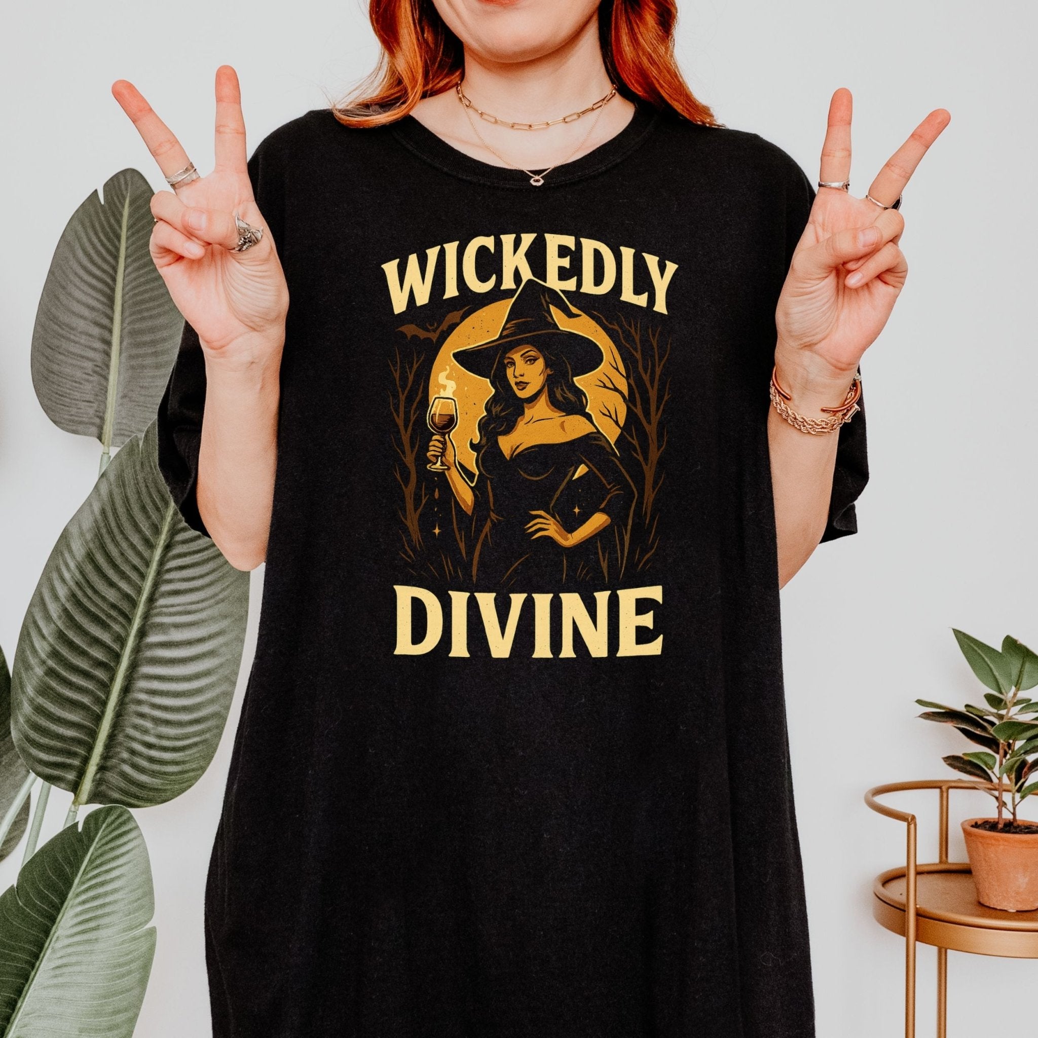 Wickedly Divine Witch Shirt, Halloween Wine T-Shirt - Craig Michael Design