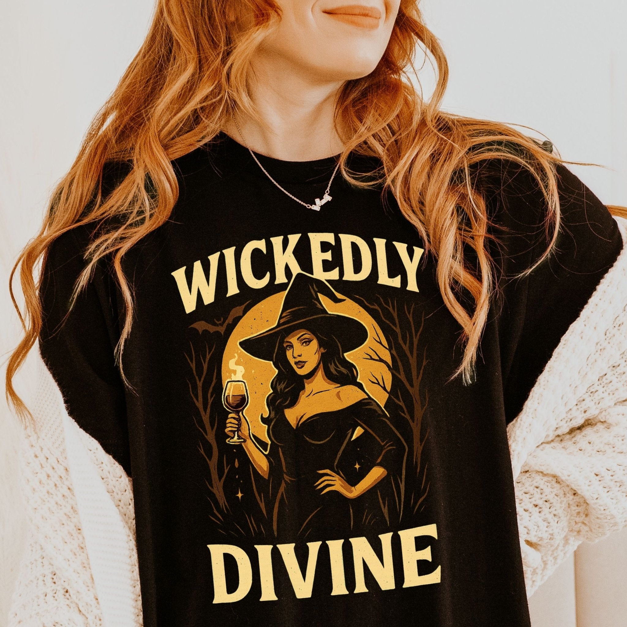 Wickedly Divine Witch Shirt, Halloween Wine T-Shirt - Craig Michael Design
