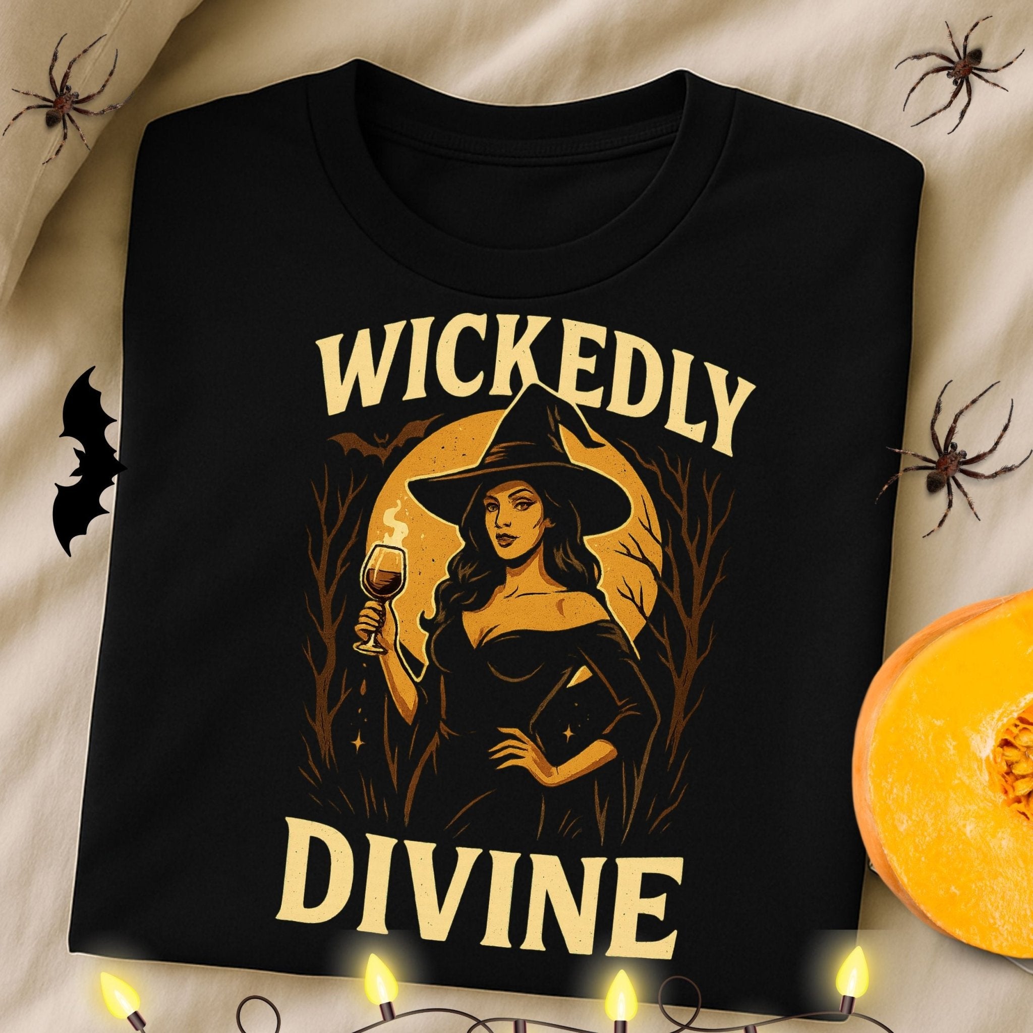 Wickedly Divine Witch Shirt, Halloween Wine T-Shirt - Craig Michael Design