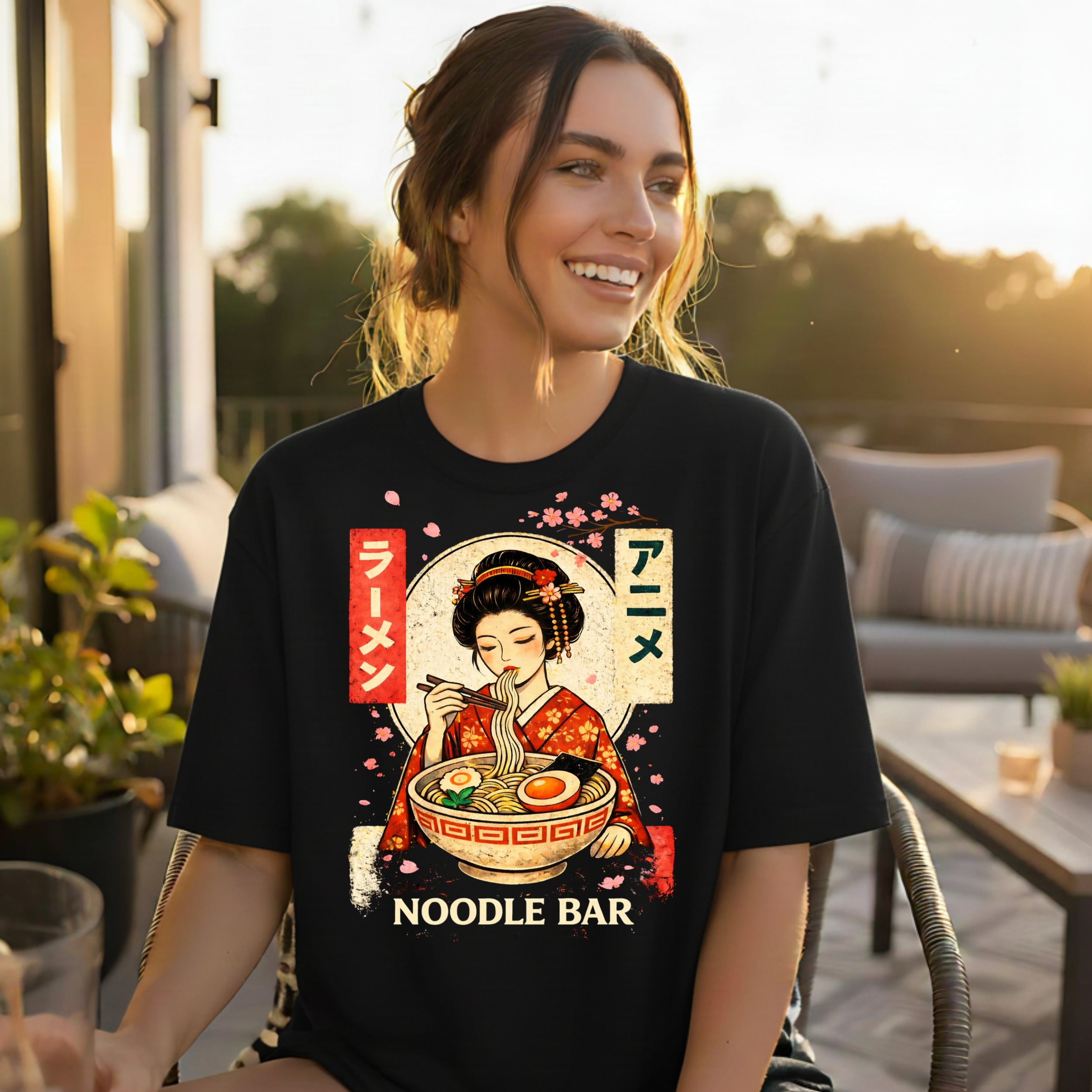 Vintage Ramen Noodle Bar Graphic T-Shirt for Food Lovers