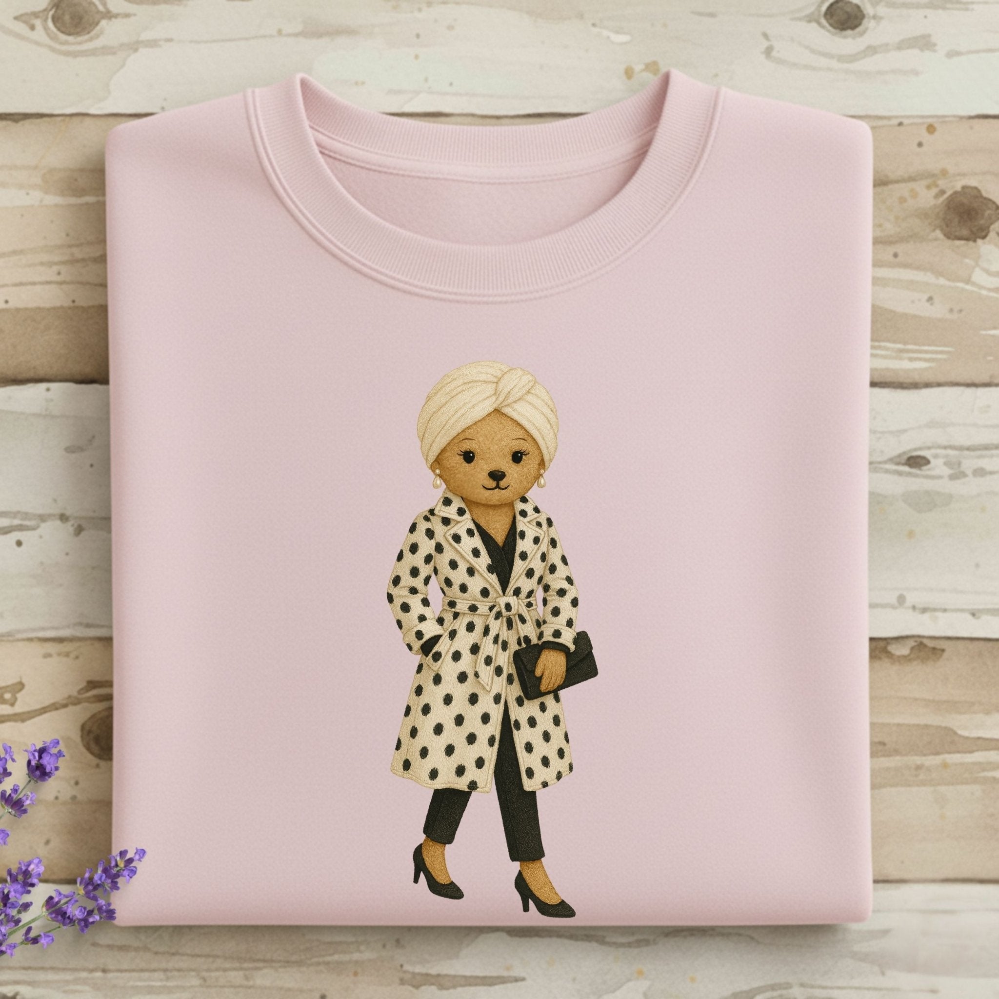 1920s Chic Teddy Sweatshirt, Dalmatian Print Coat - Craig Michael Design