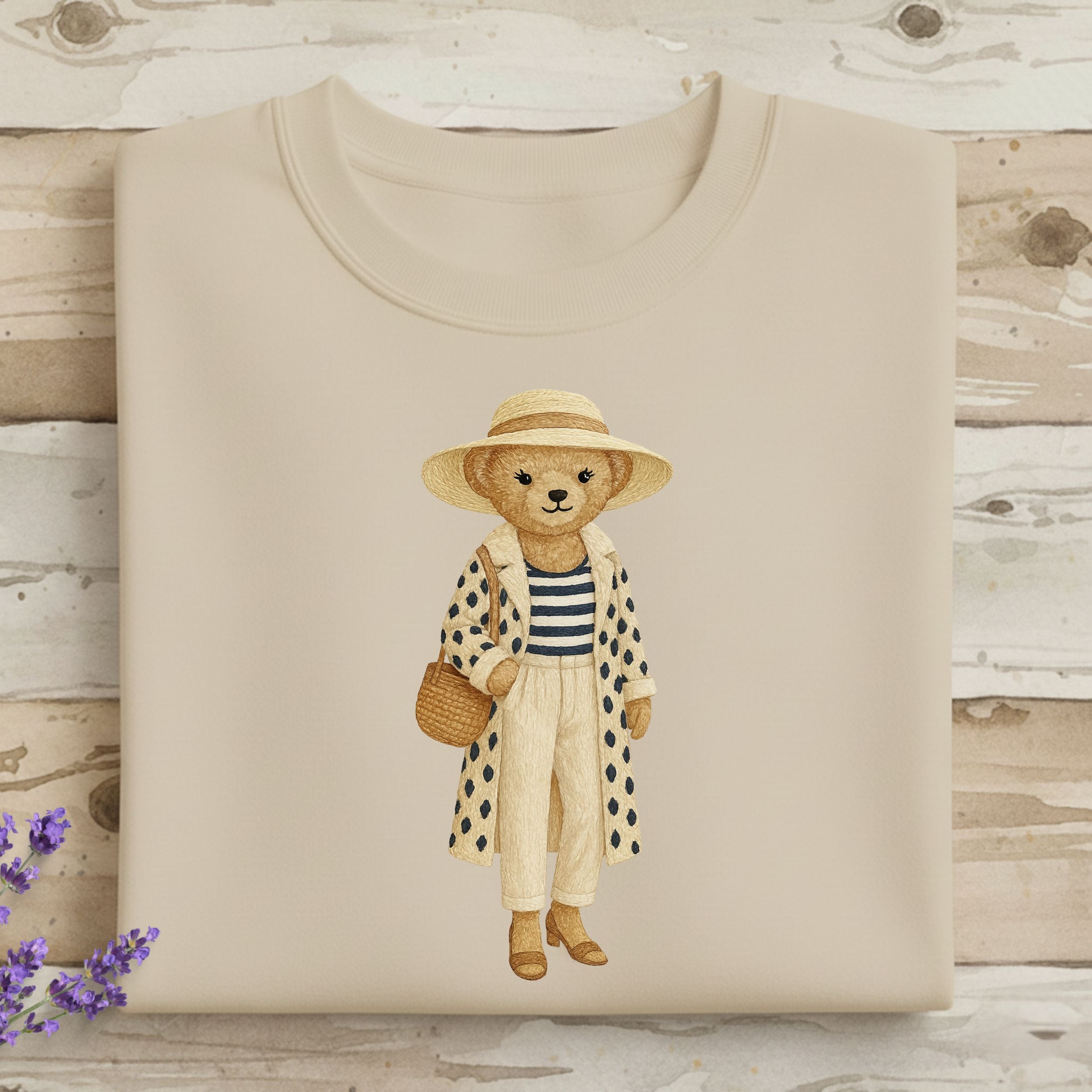 Cute Bear with Hat and Polka Dot Outfit Shirt