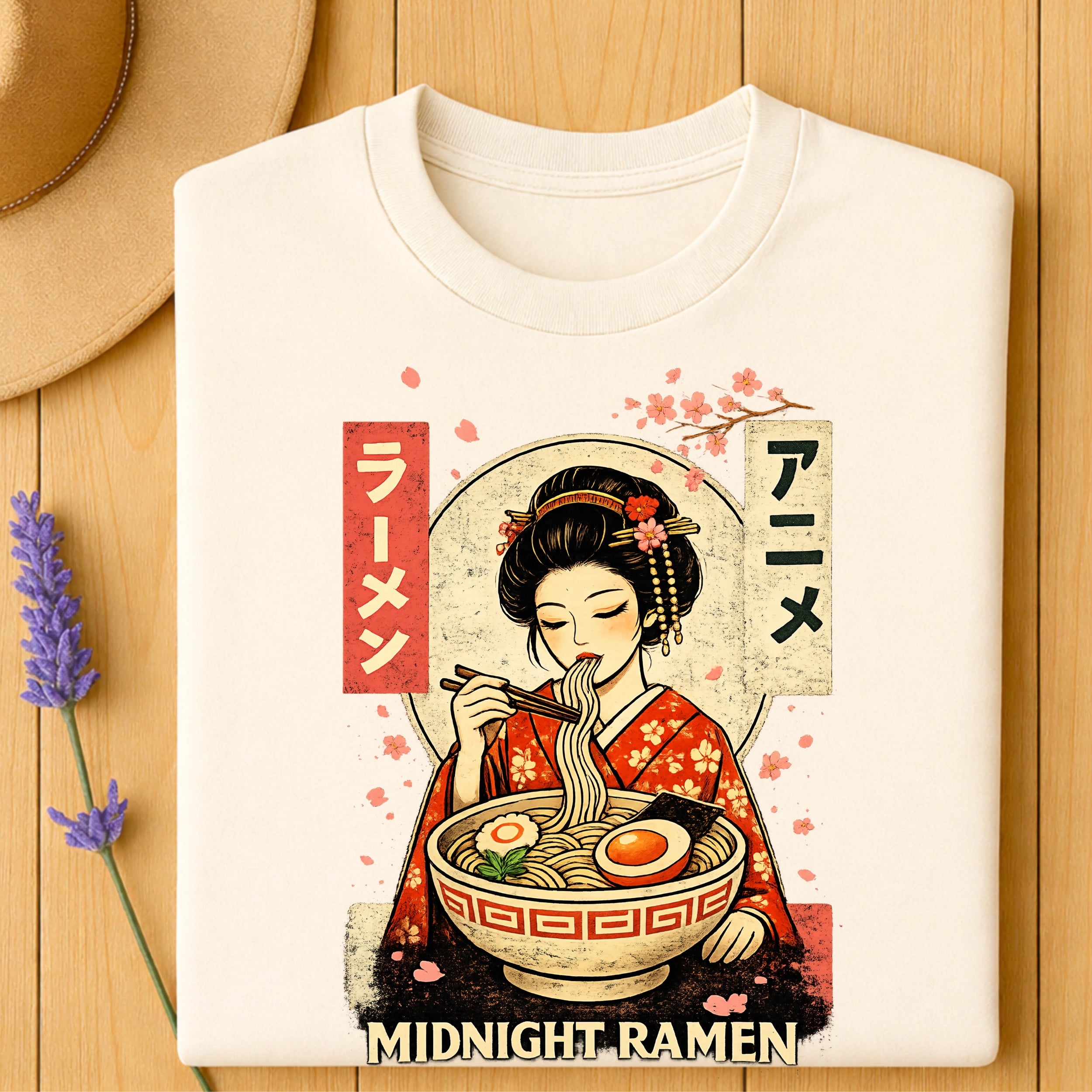 Japanese Ramen Geisha Art Midnight Ramen T-shirt