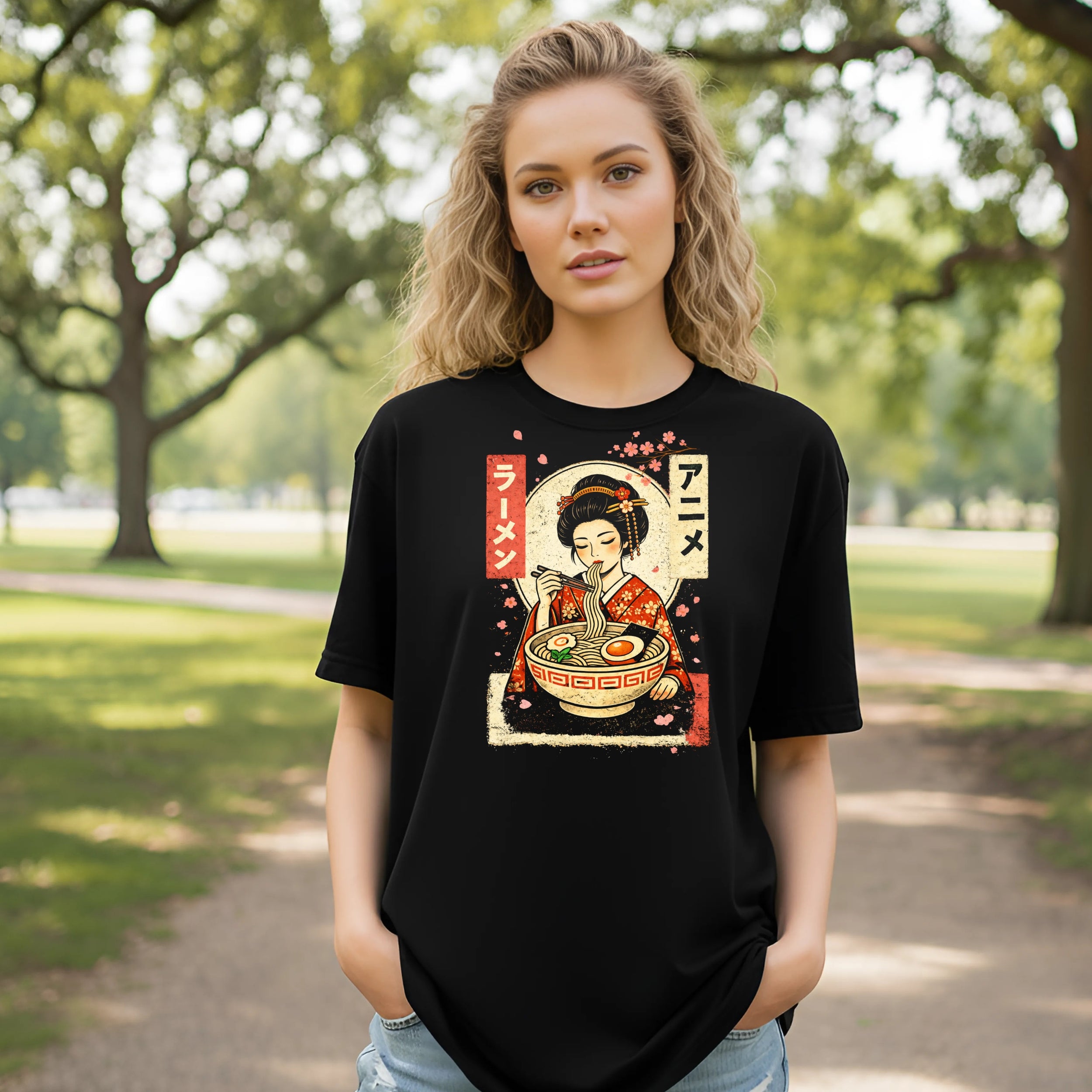 Japanese Ramen Anime Themed Design Graphic T-Shirt