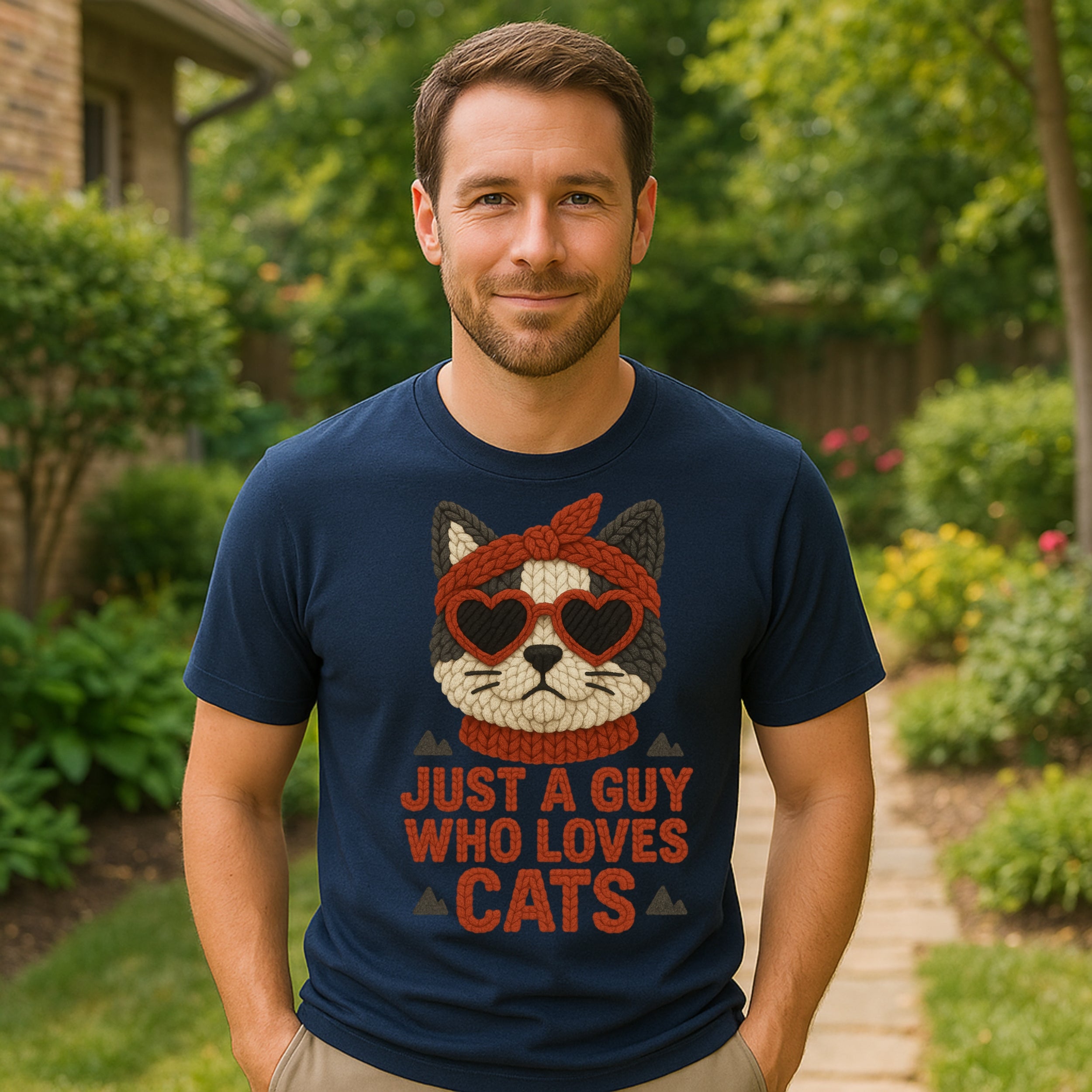 Just A Guy Who Loves Cats with Cute Cat Design Shirt