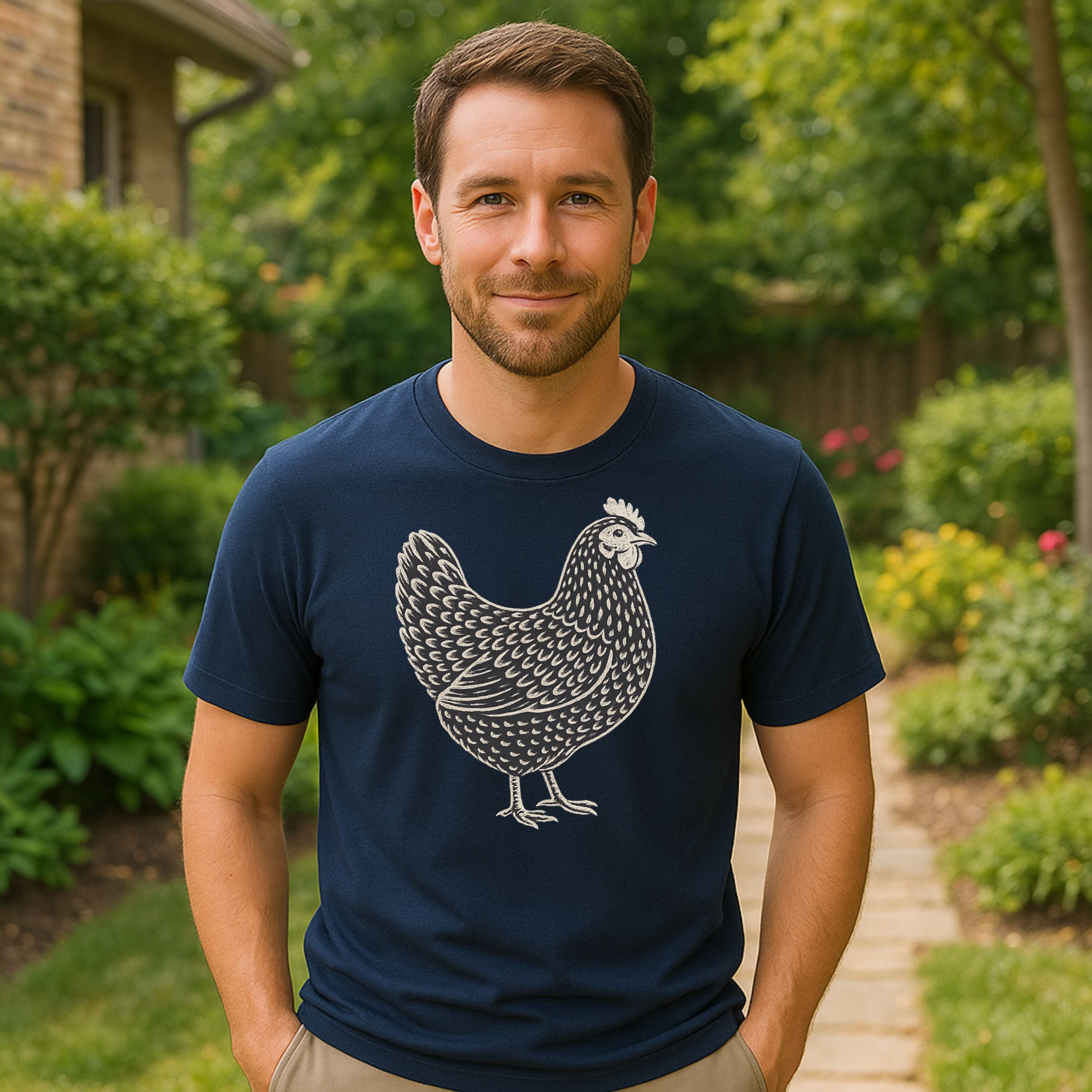 Stylish T-shirt with Graphic Chicken Illustration