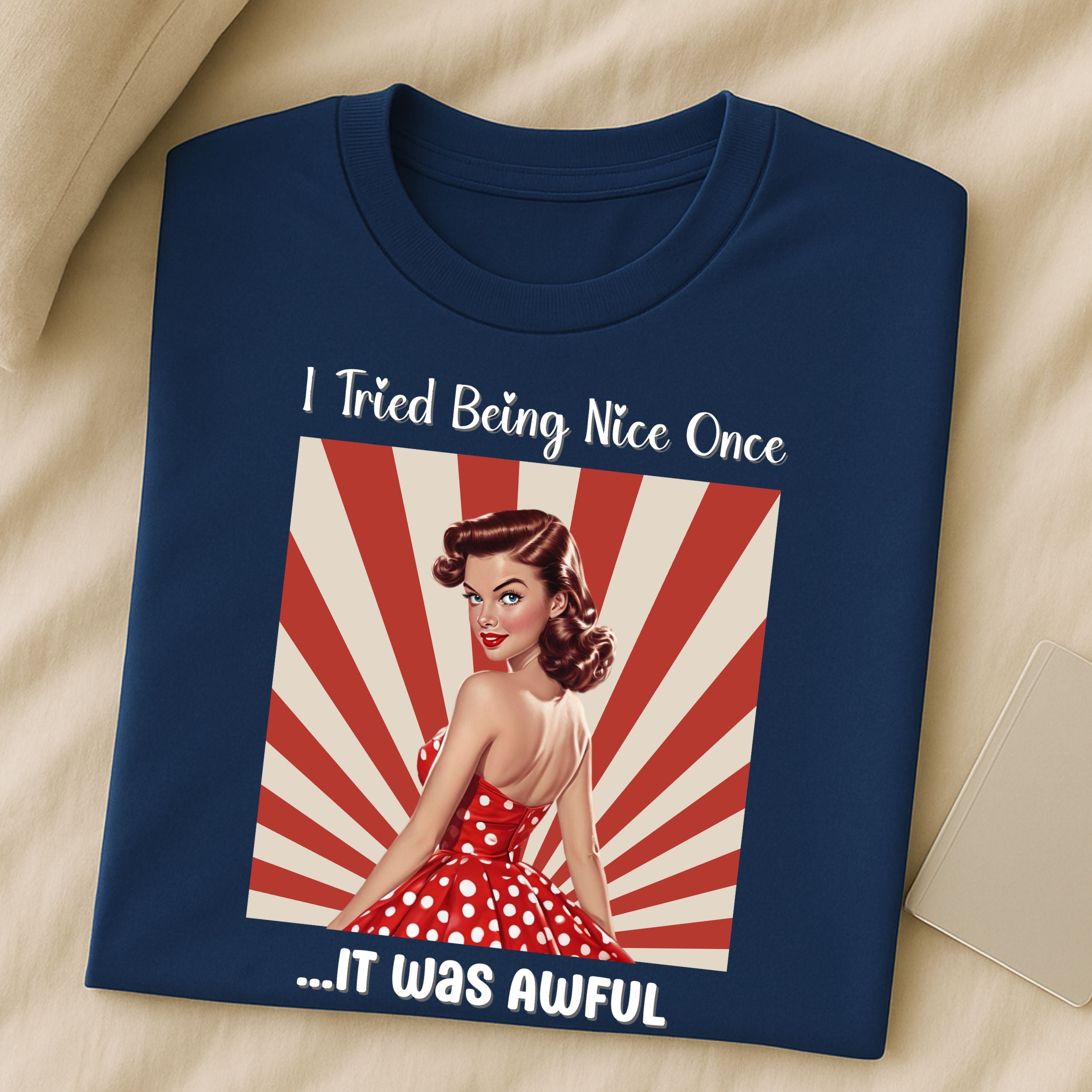 I Tried Being Nice Once Retro Style Graphic T-Shirt product