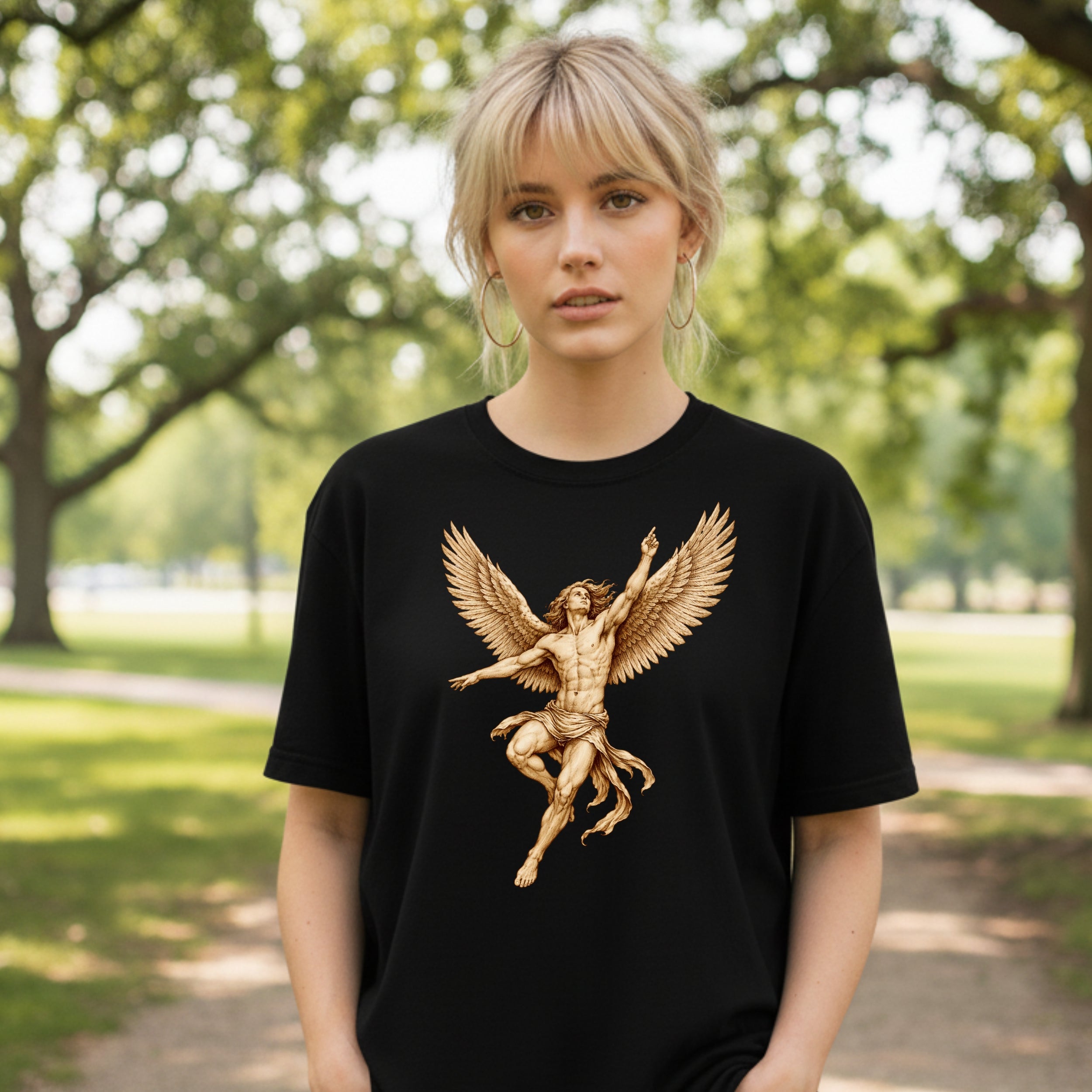 Angelic Warrior with Wings T-shirt Product