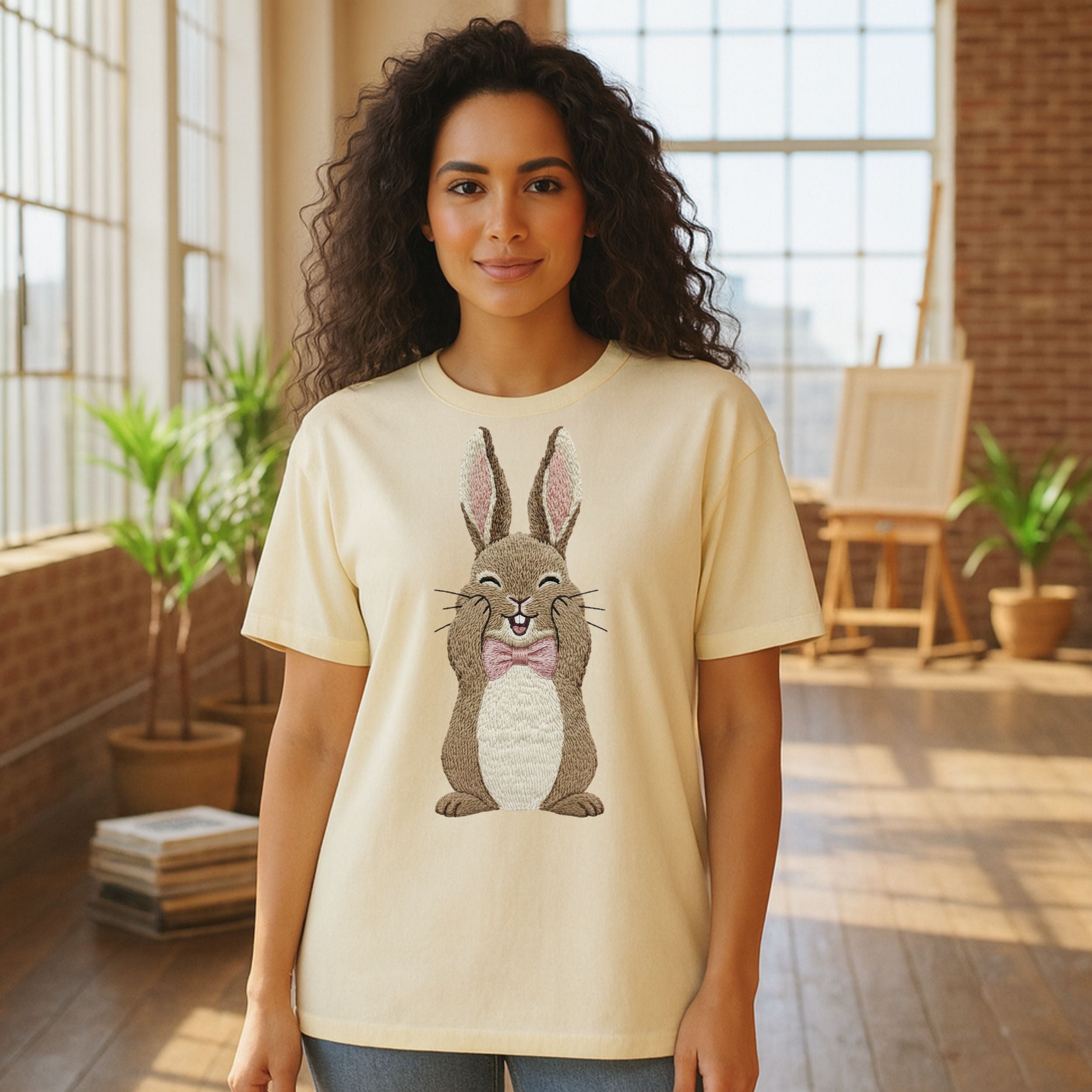Cute Bunny With Bowtie Graphic T-Shirt