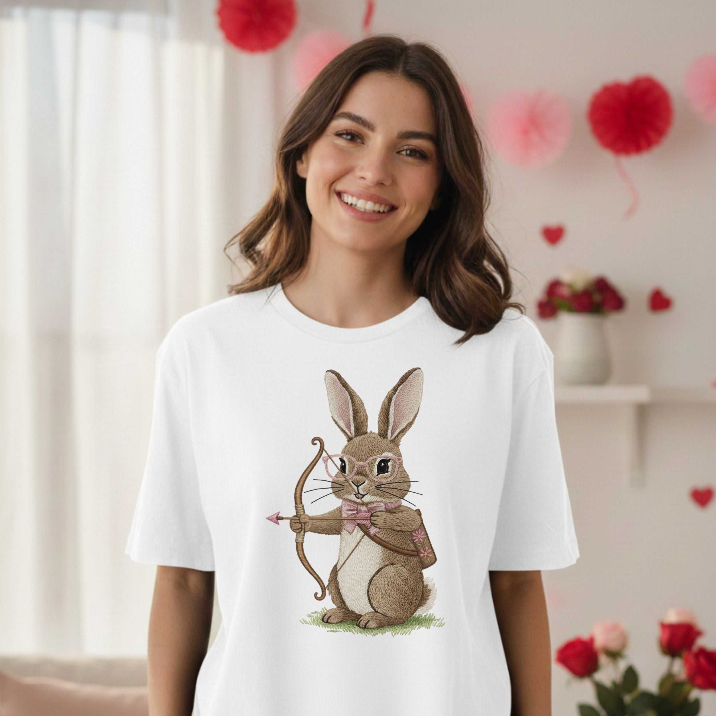 Adorable Bunny Archer Valentine's Day Design Shirt