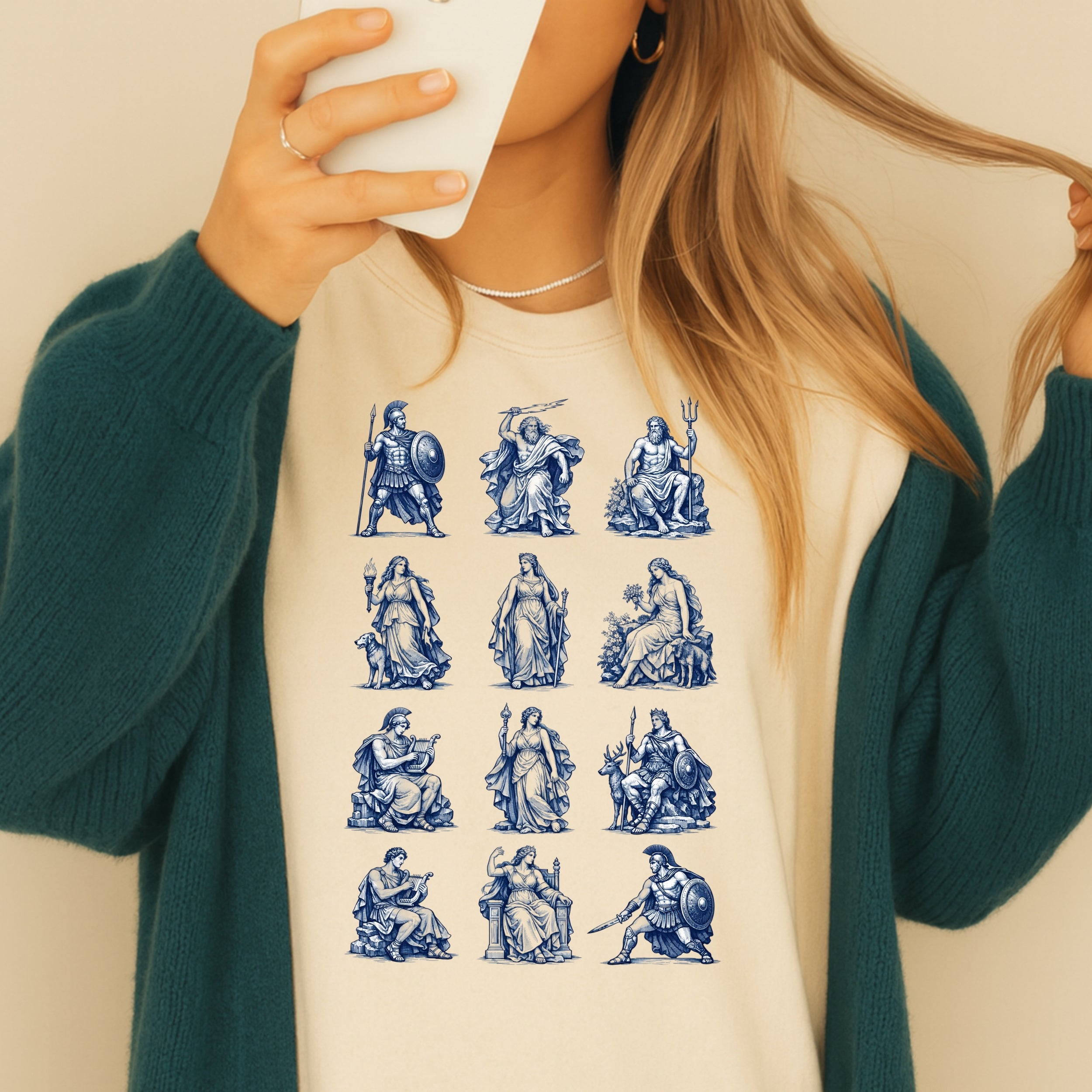 Greek Mythology Gods and Goddesses Graphic Print Shirt