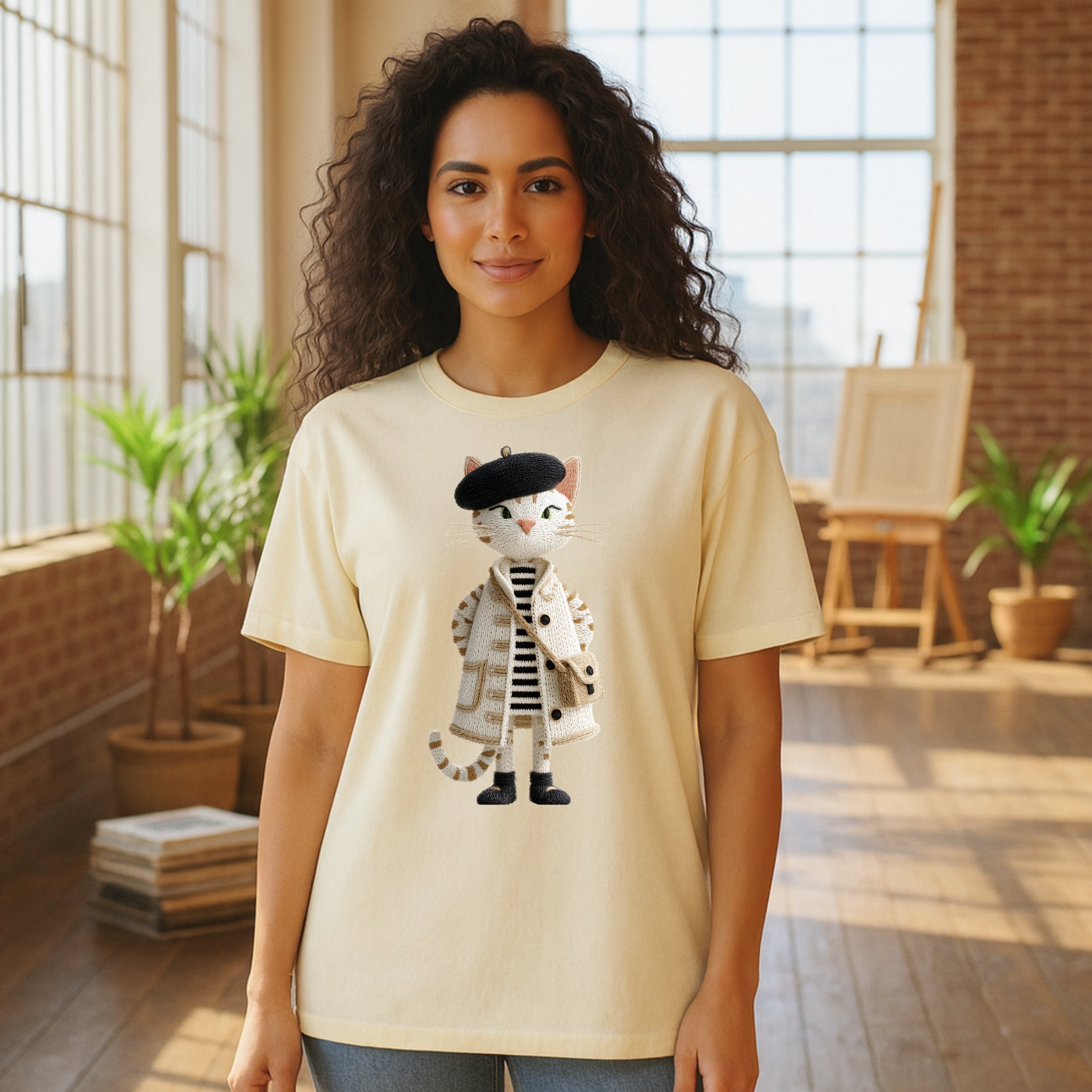 Paris Dame T-Shirt – La Parisienne au Béret