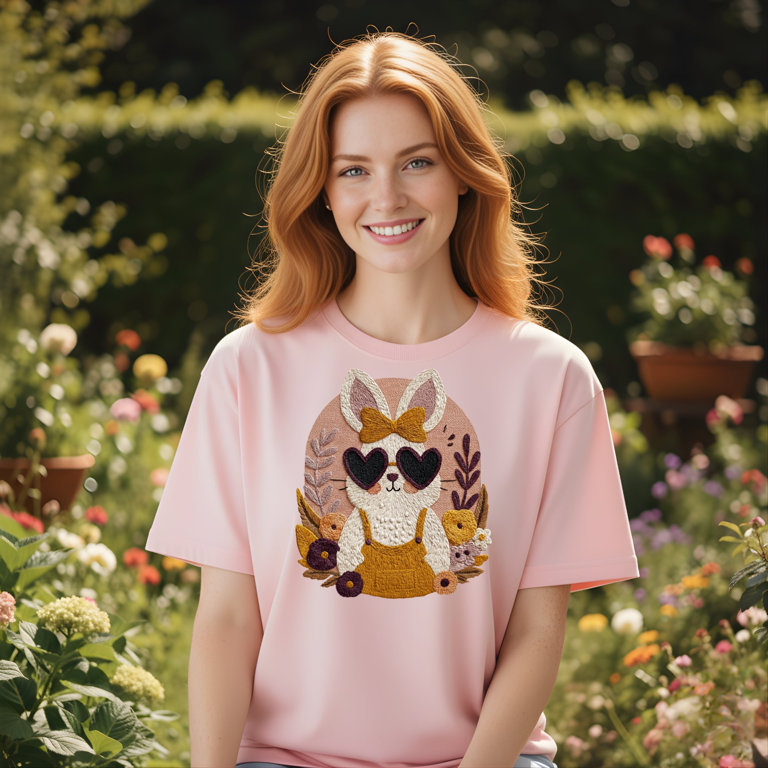 Adorable Bunny with Sunglasses Graphic Tee Product