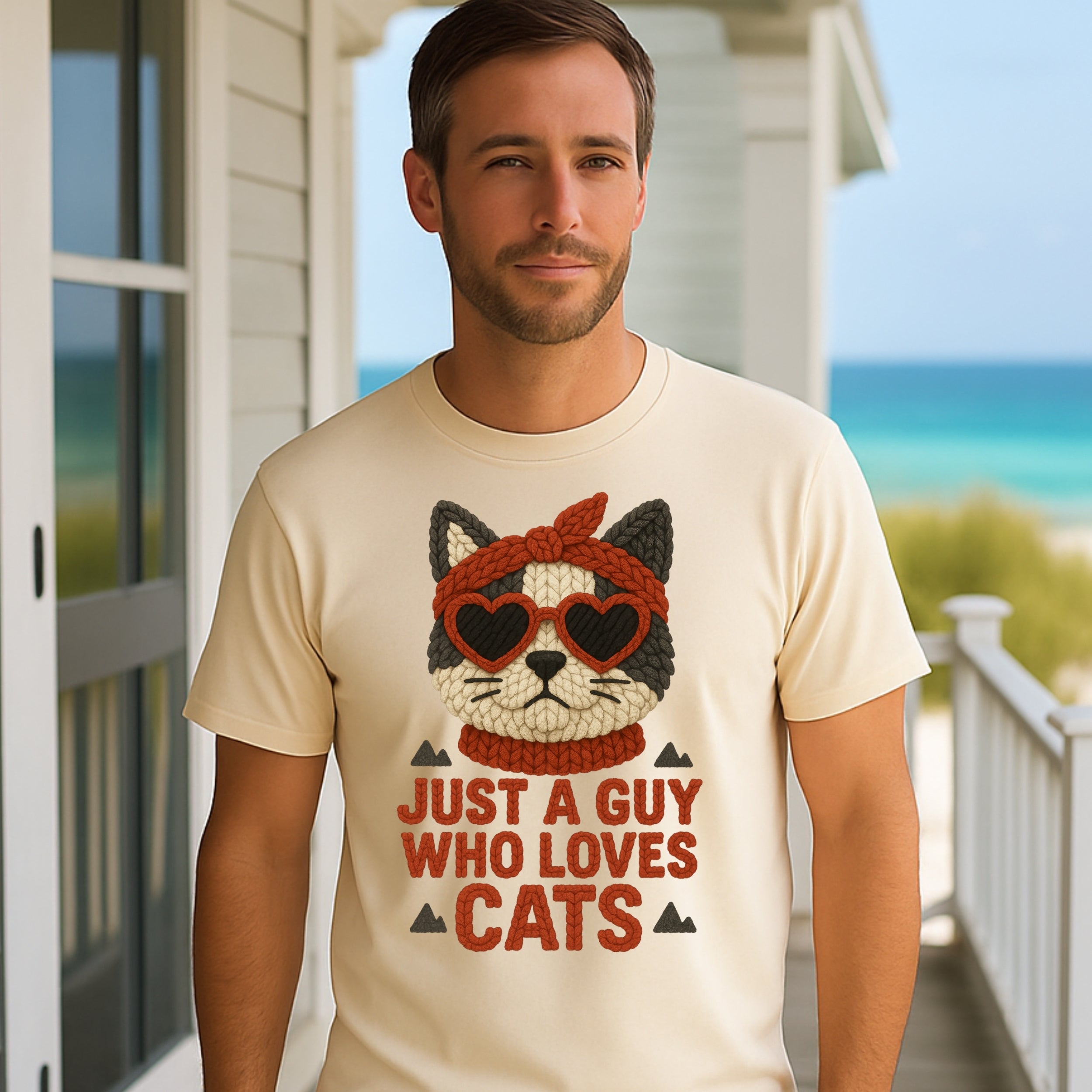 Just a Guy Who Loves Cats T-shirt for Cat Lovers