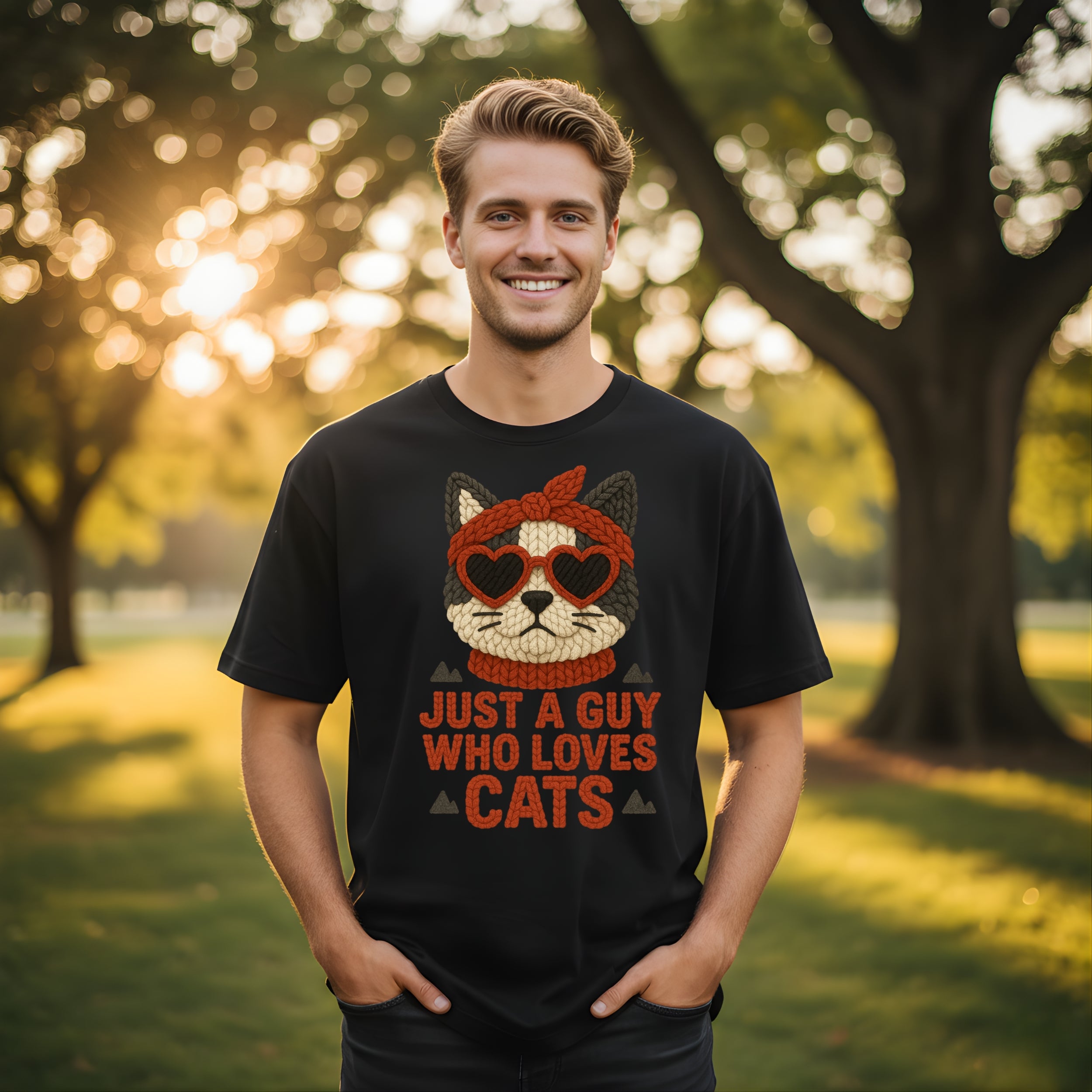 Just A Guy Who Loves Cats Funny Graphic T-shirt