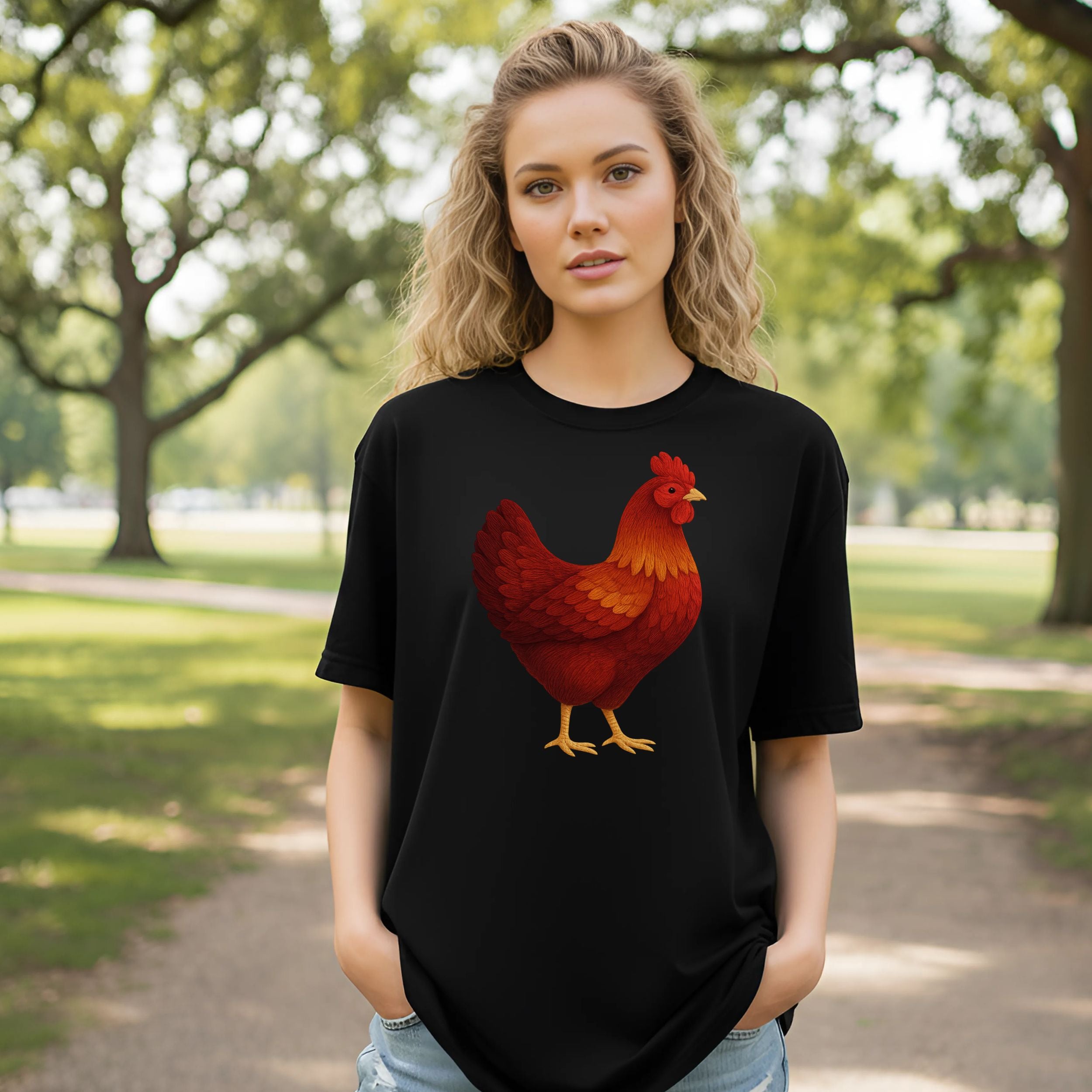 Bold Red Hen Graphic Women's Apparel