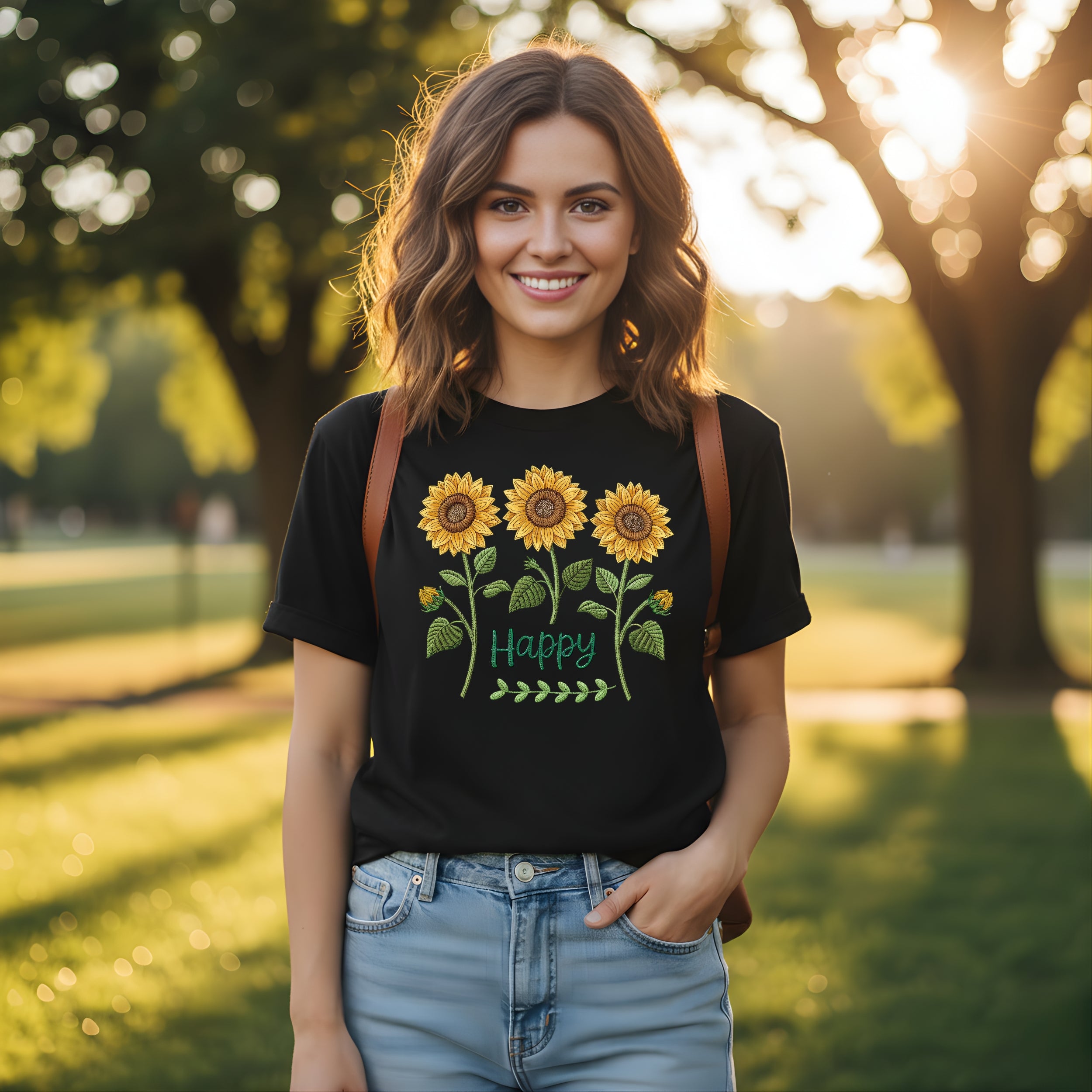 Happy Sunflower Design Casual Wear Women's Shirt