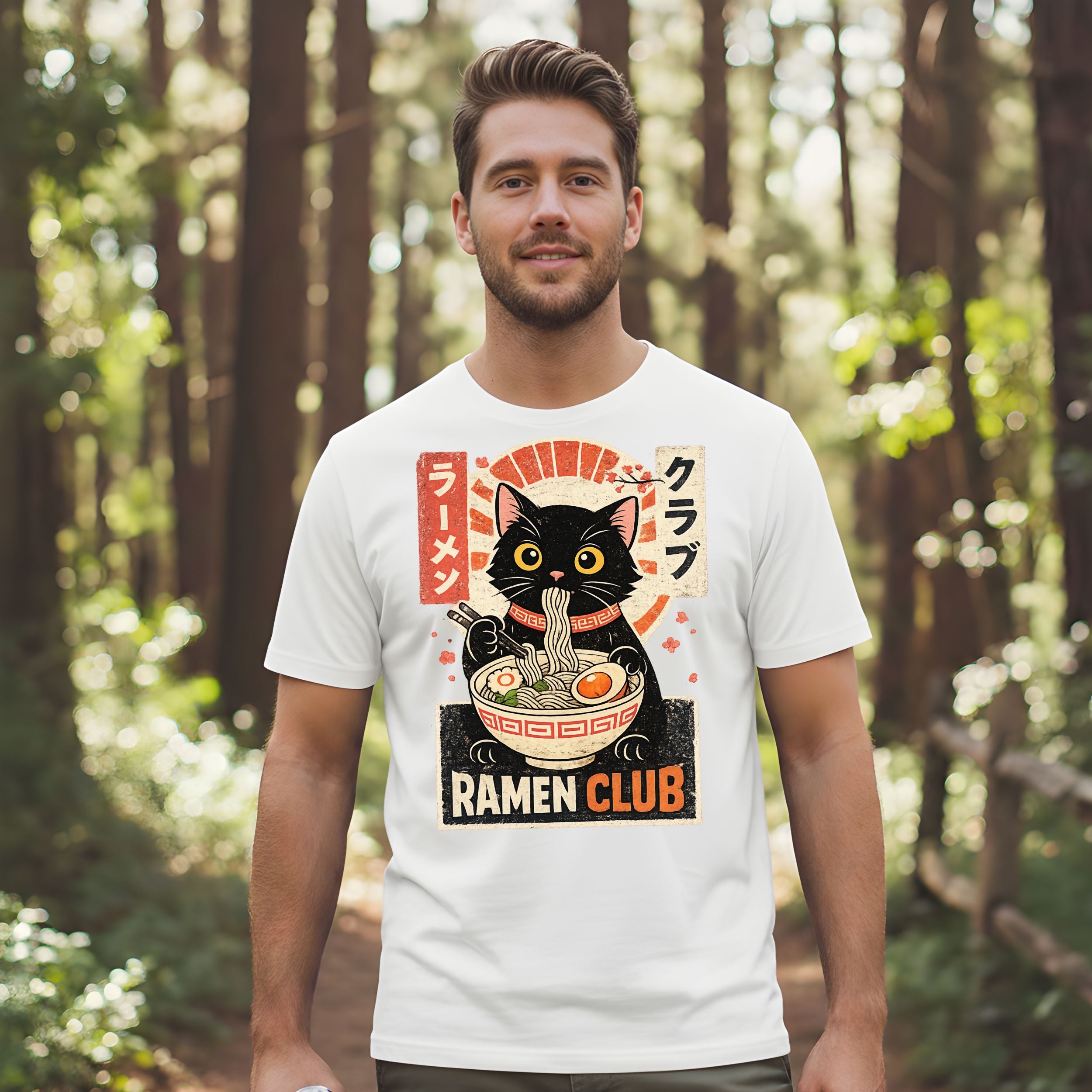Ramen Club Cat Graphic Tee Japanese Inspired Shirt
