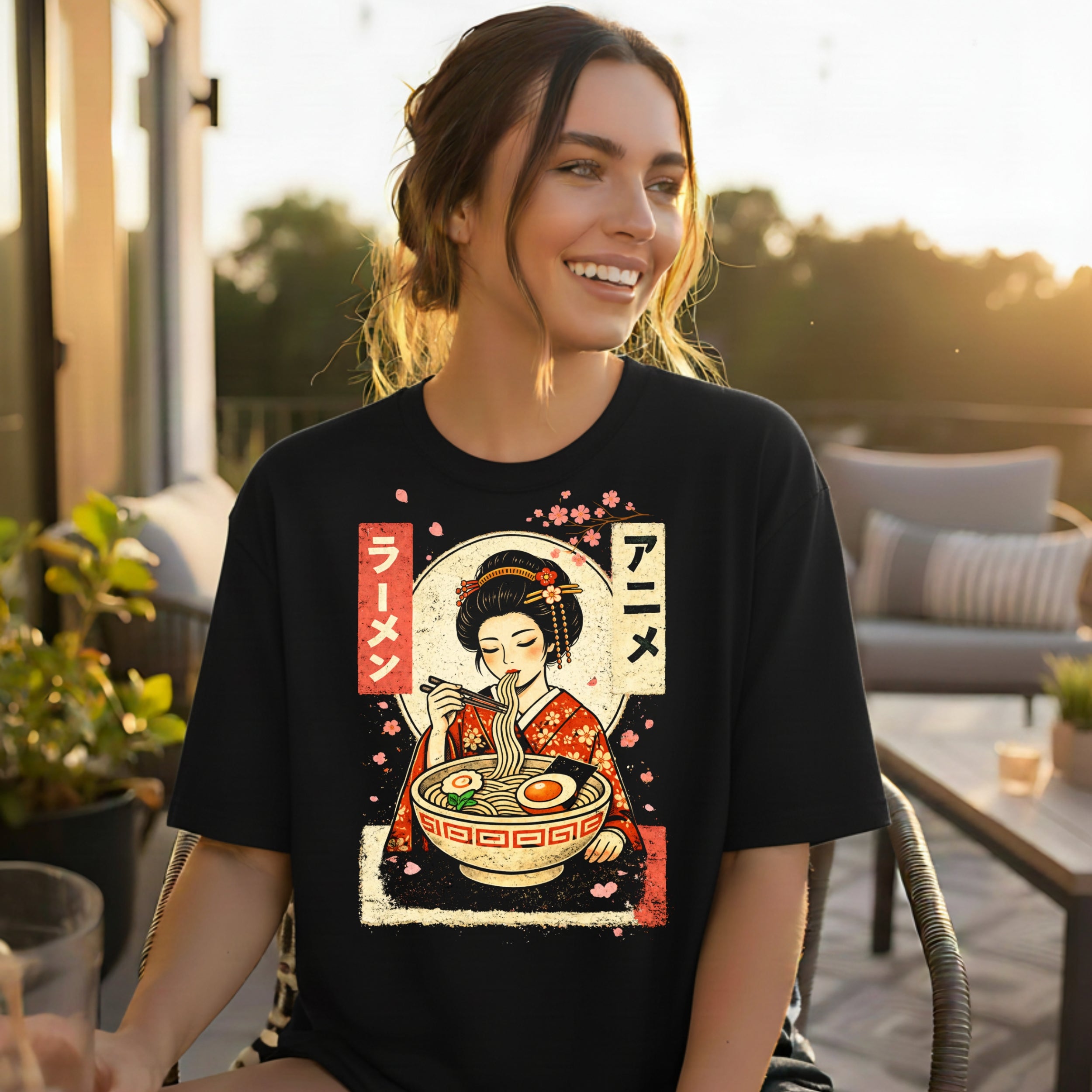 Retro Japanese Ramen Art Style Graphic T-Shirt