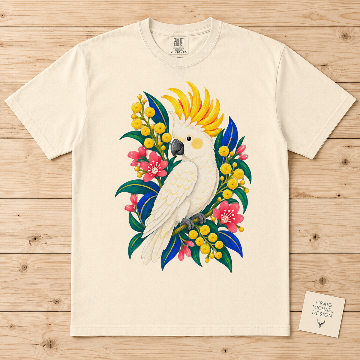 Cockatoo — Ivory Comfort Colors Tee