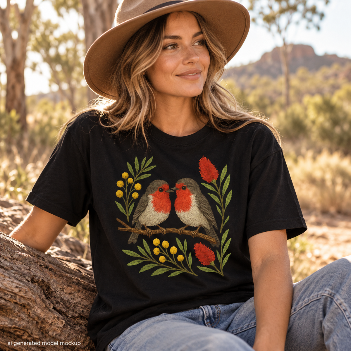 Red Robin T-Shirt – Australian Native Bird Collection