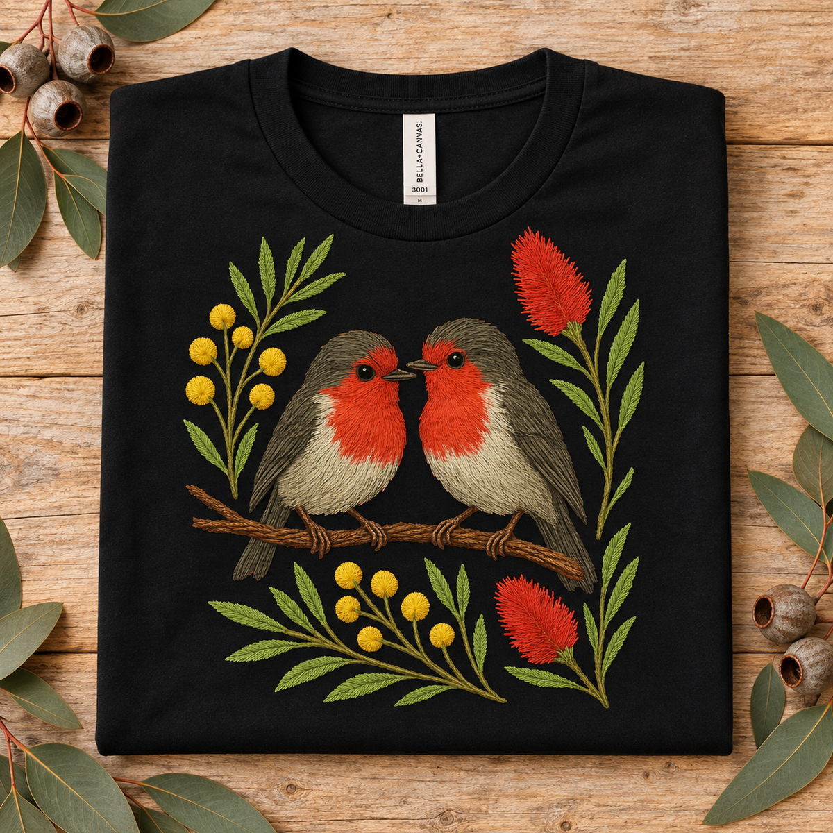 Red Robin T-Shirt – Australian Native Bird Collection
