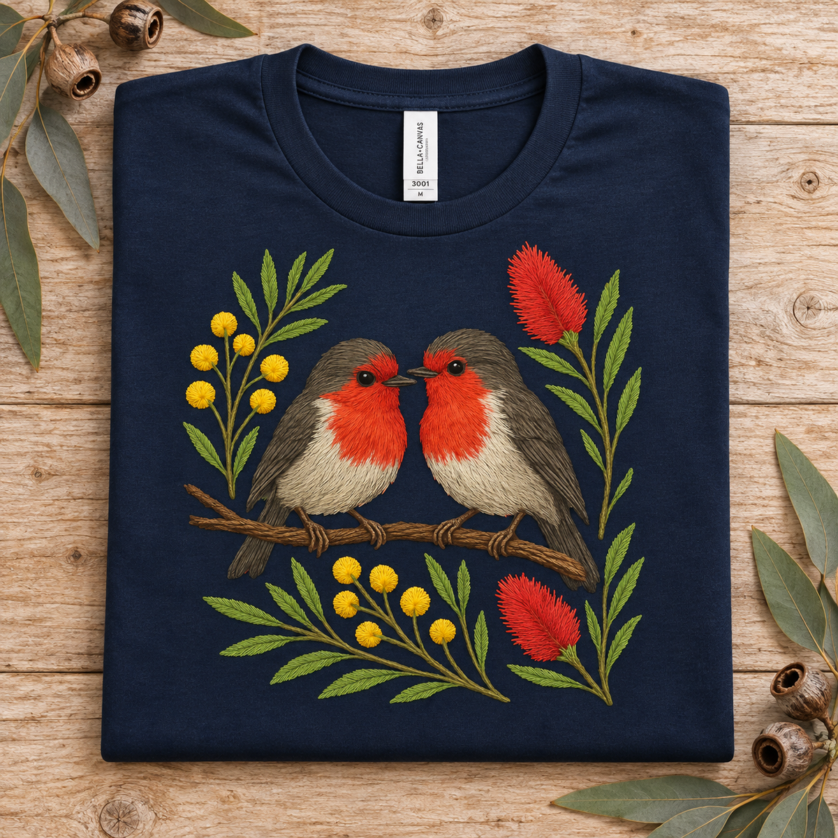 Red Robin T-Shirt – Australian Native Bird Collection