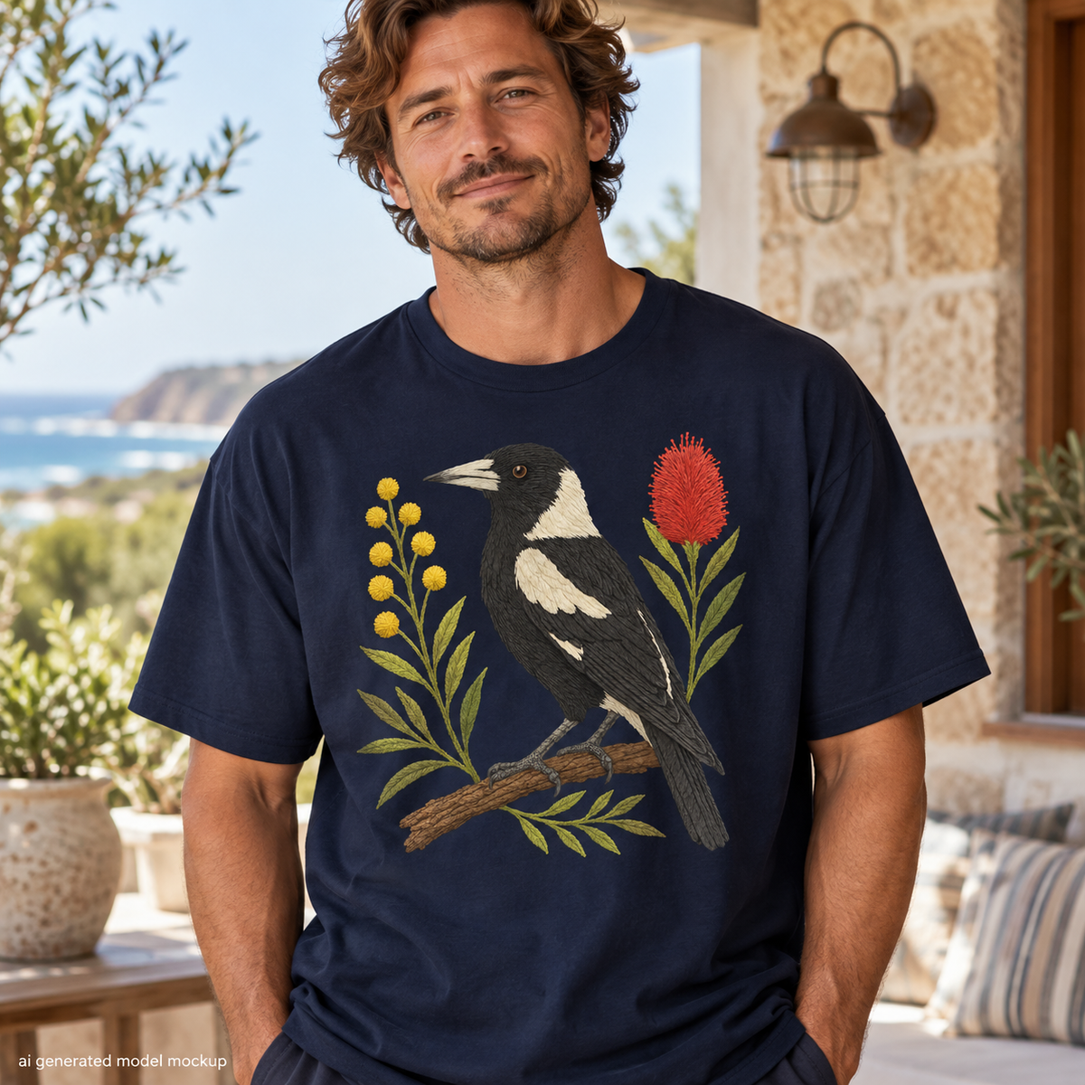 Magpie T-Shirt – Australian Native Bird Collection