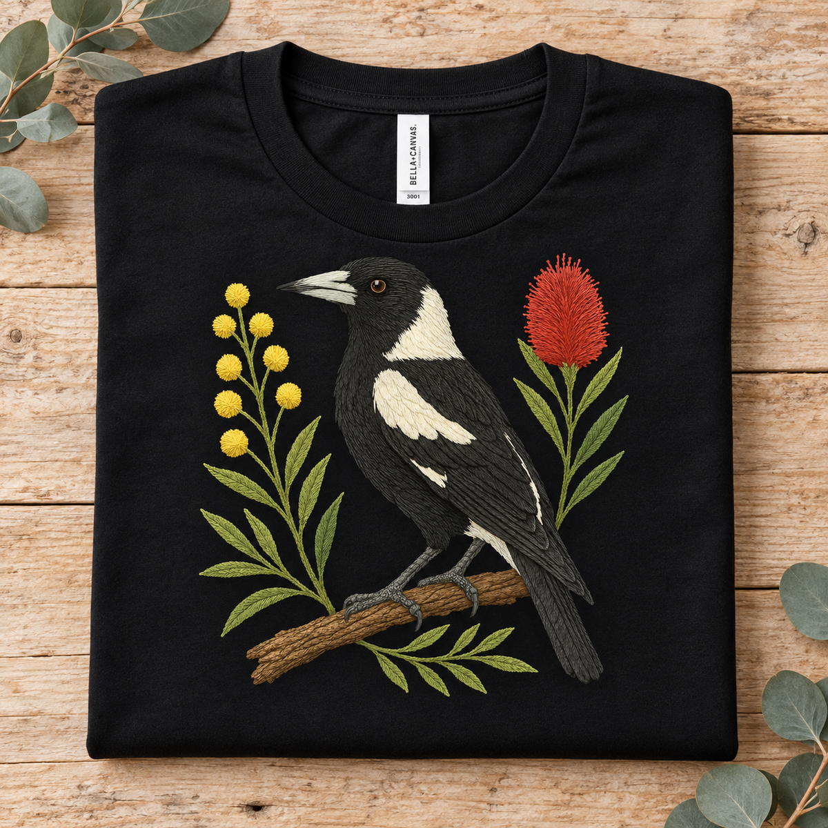 Magpie T-Shirt – Australian Native Bird Collection