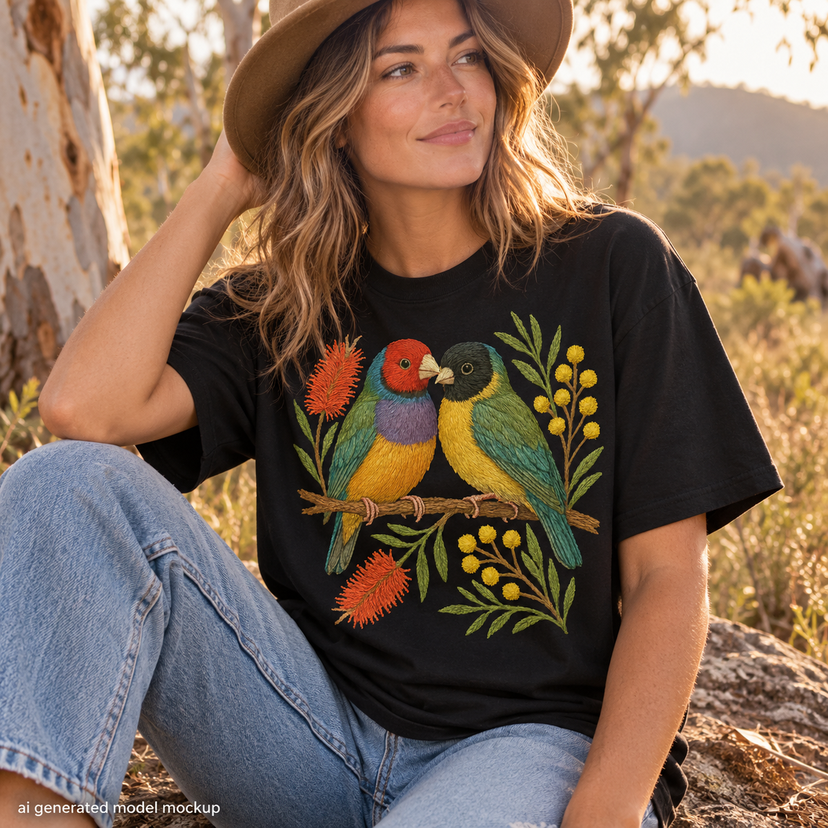 Gouldian Finch T-Shirt – Australian Native Bird Collection
