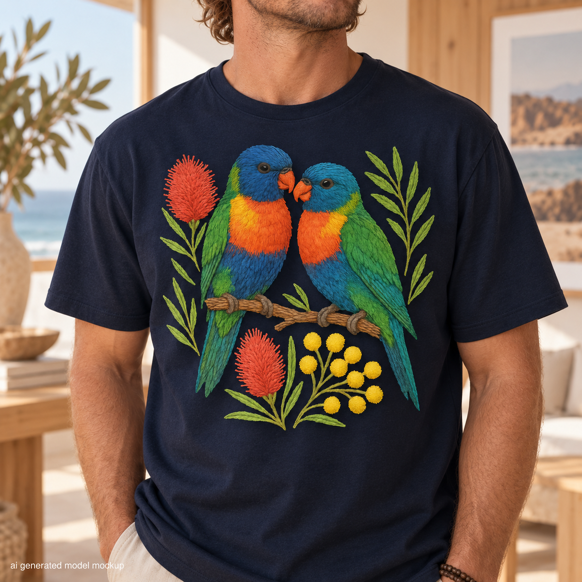 Rainbow Lorikeet T-Shirt – Australian Native Bird Collection