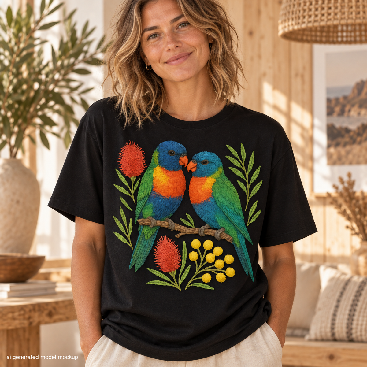 Rainbow Lorikeet T-Shirt – Australian Native Bird Collection