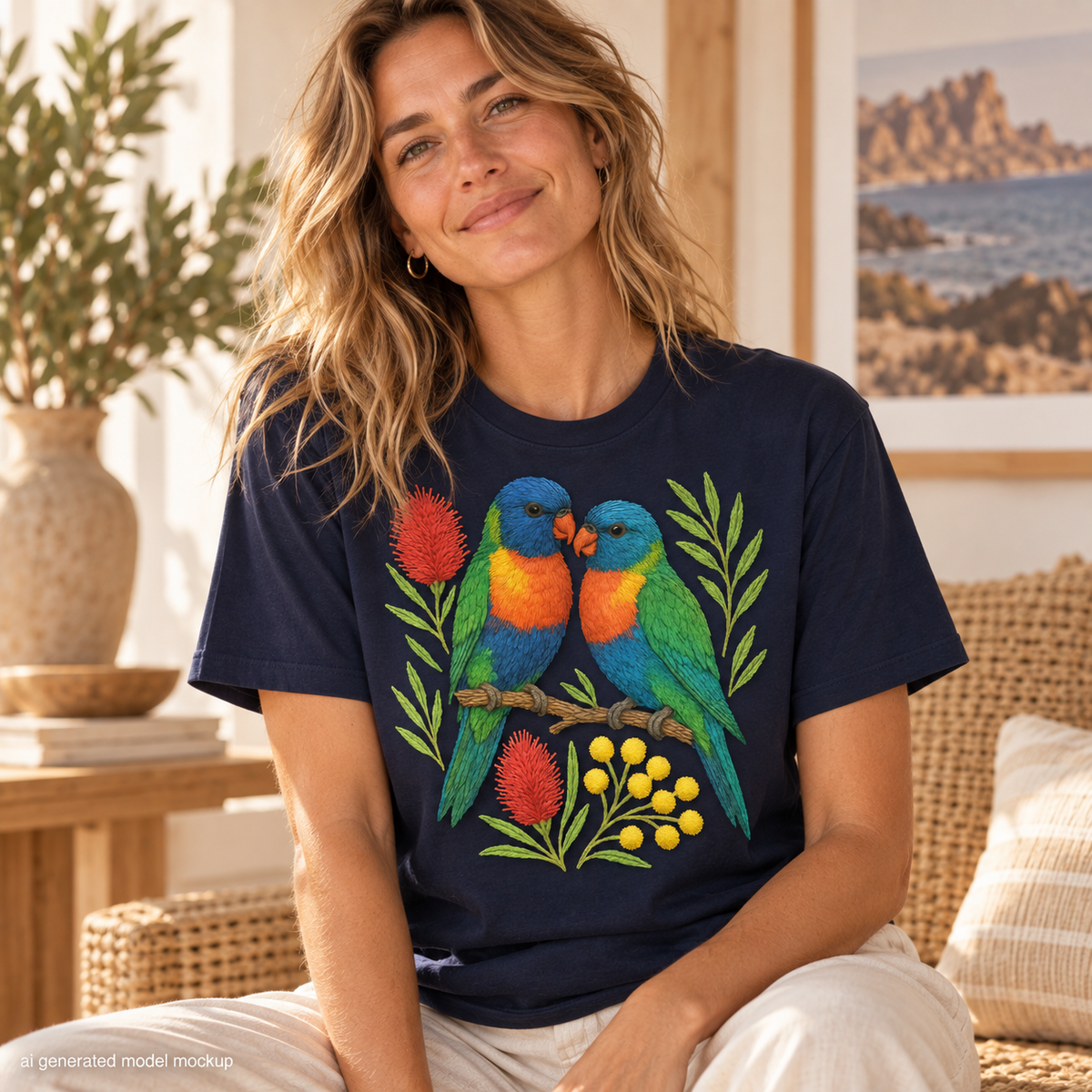 Rainbow Lorikeet T-Shirt – Australian Native Bird Collection