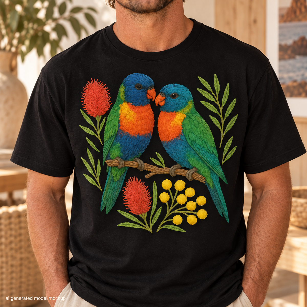 Rainbow Lorikeet T-Shirt – Australian Native Bird Collection