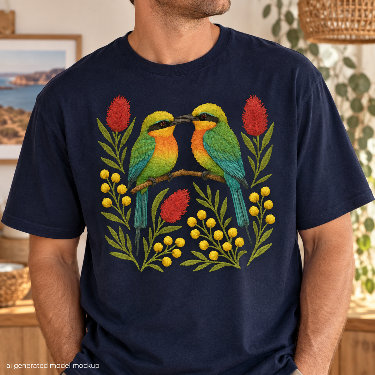 Rainbow Bee-Eater T-Shirt – Australian Native Bird Collection