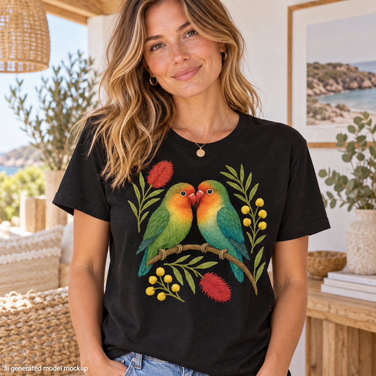 Lovebirds T-Shirt – Australian Native Bird Collection
