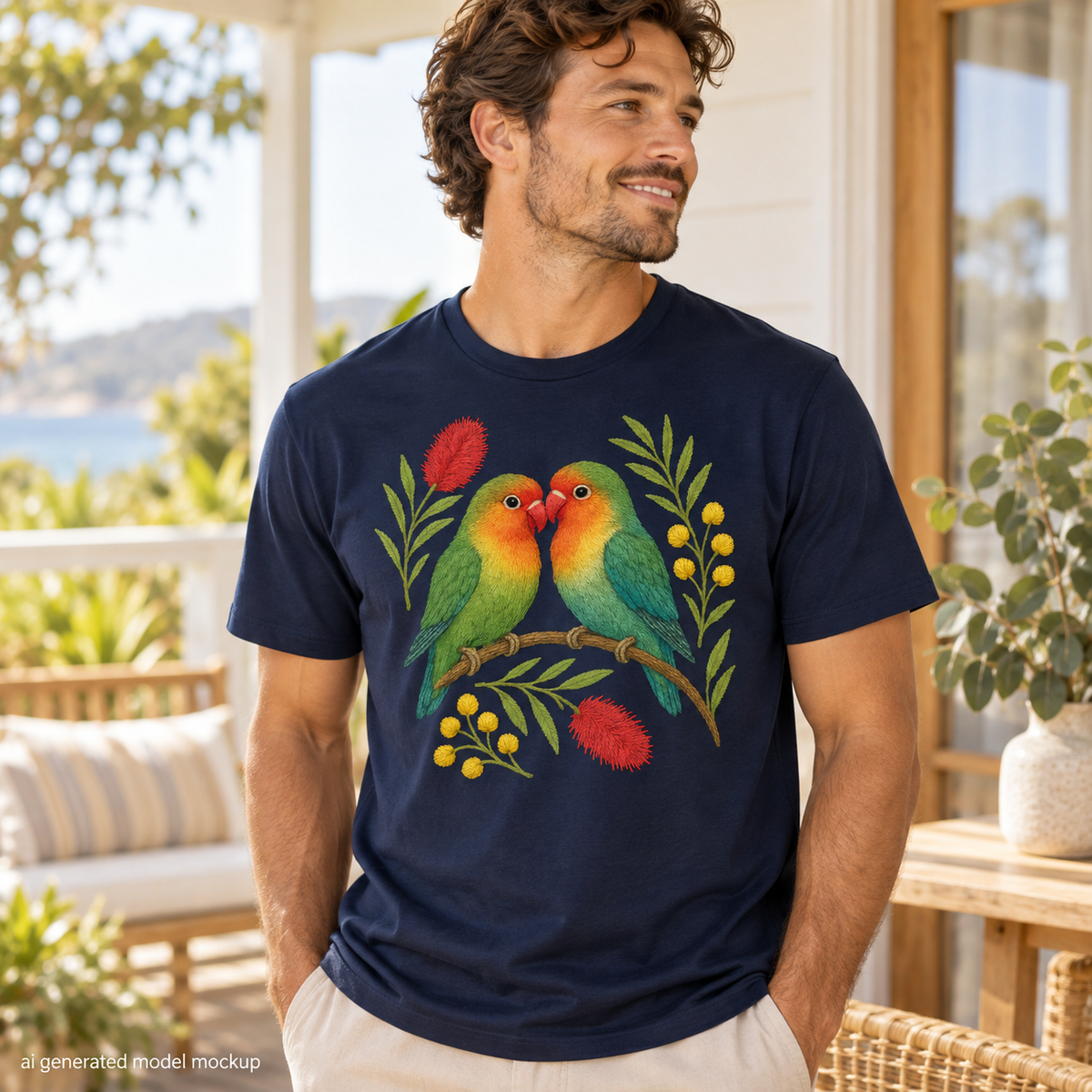 Lovebirds T-Shirt – Australian Native Bird Collection