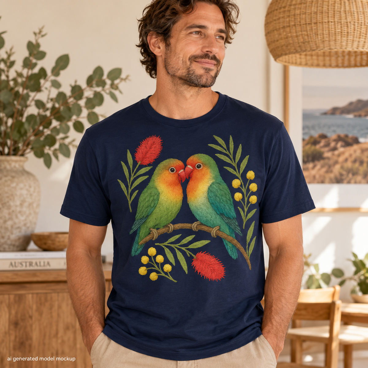 Lovebirds T-Shirt – Australian Native Bird Collection