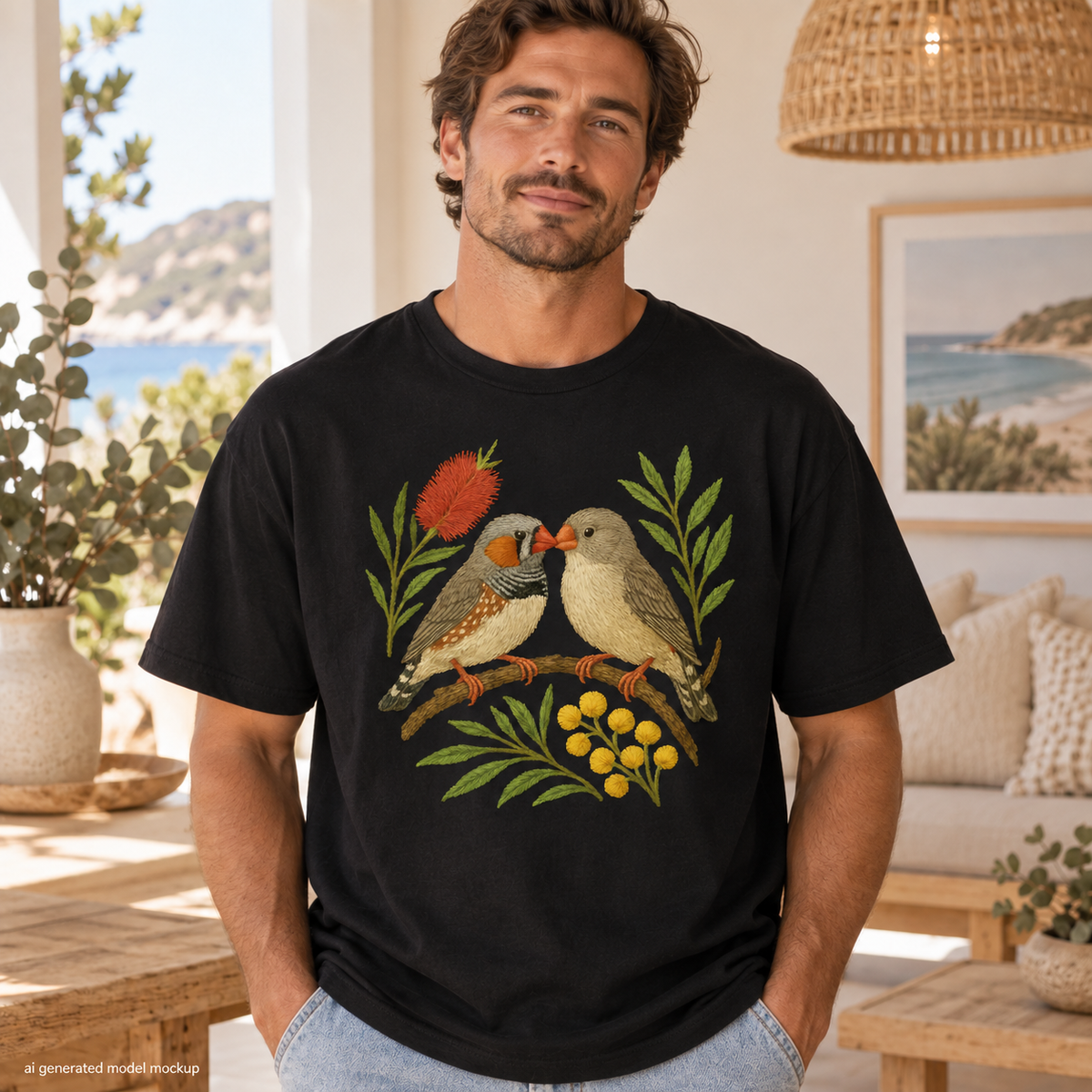 Zebra Finch T-Shirt – Australian Native Bird Collection