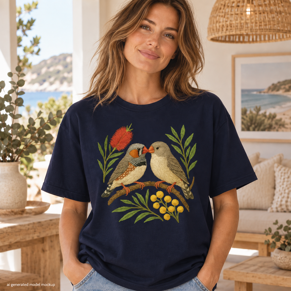 Zebra Finch T-Shirt – Australian Native Bird Collection
