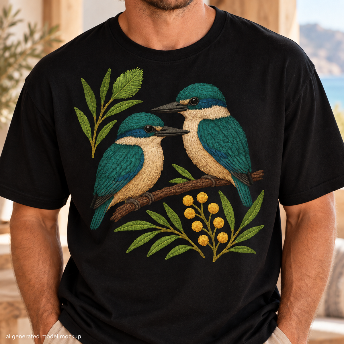 Sacred Kingfisher T-Shirt – Australian Native Bird Collection