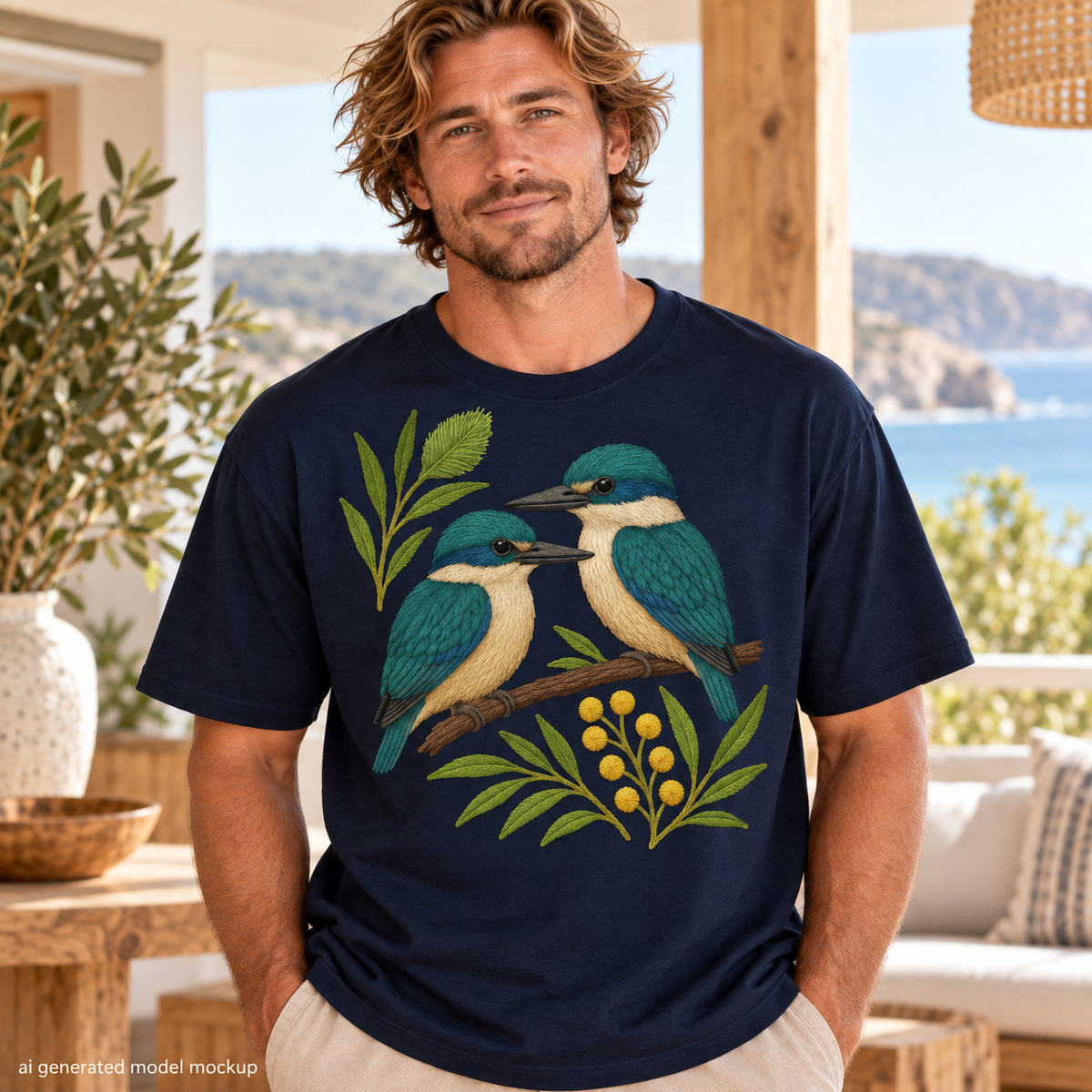 Sacred Kingfisher T-Shirt – Australian Native Bird Collection
