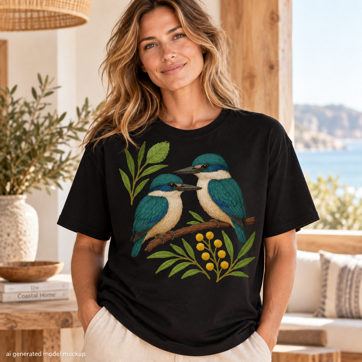 Sacred Kingfisher T-Shirt – Australian Native Bird Collection