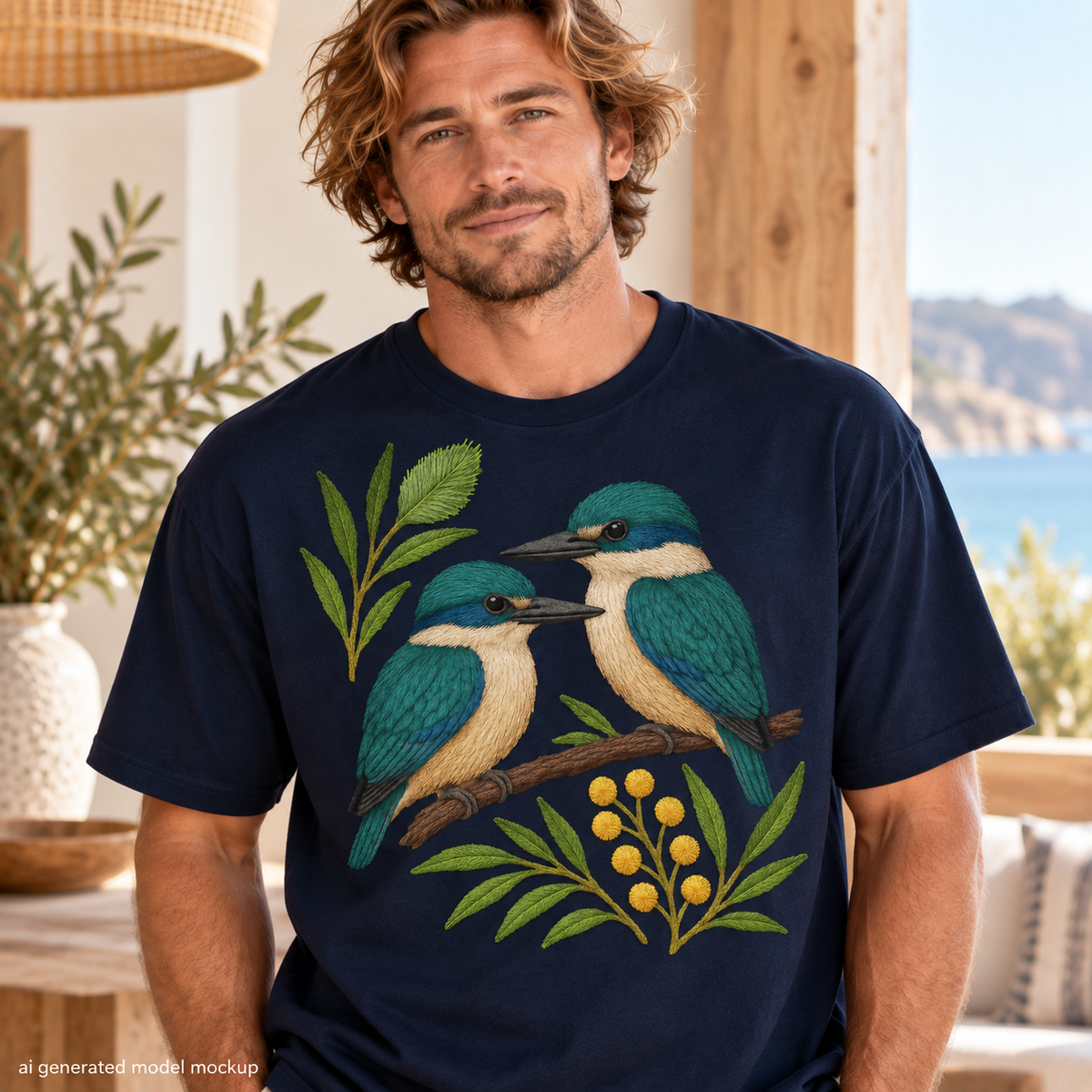 Sacred Kingfisher T-Shirt – Australian Native Bird Collection