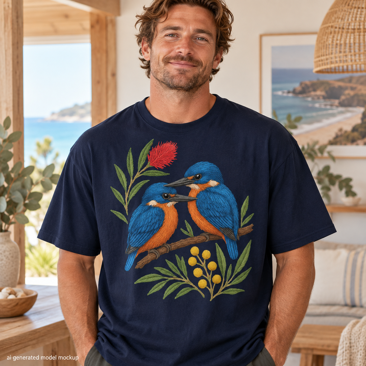 Kingfisher T-Shirt – Australian Native Bird Collection