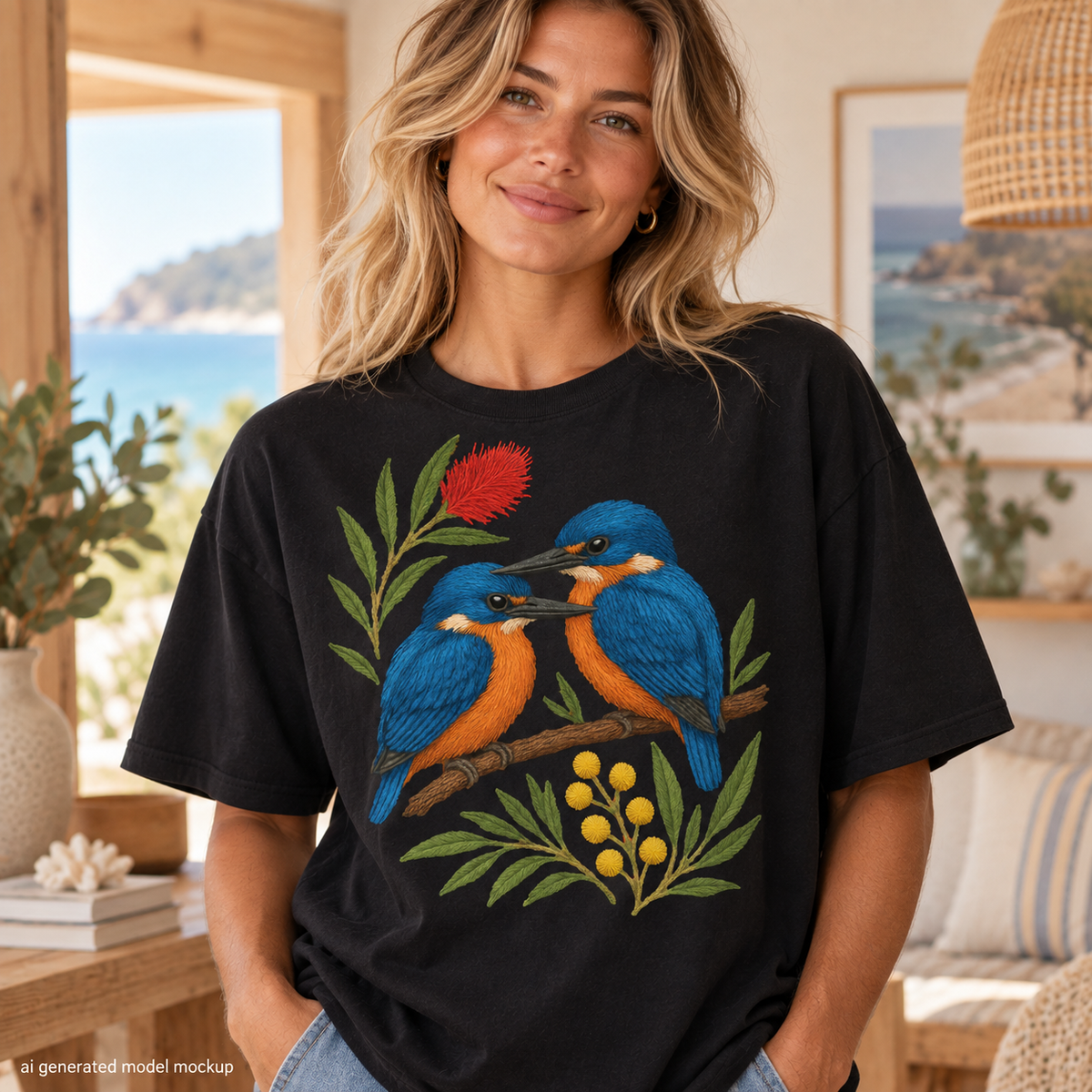 Kingfisher T-Shirt – Australian Native Bird Collection