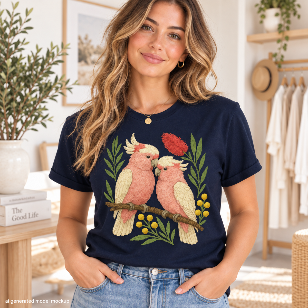 Galah T-Shirt – Style 2 – Australian Native Bird Collection