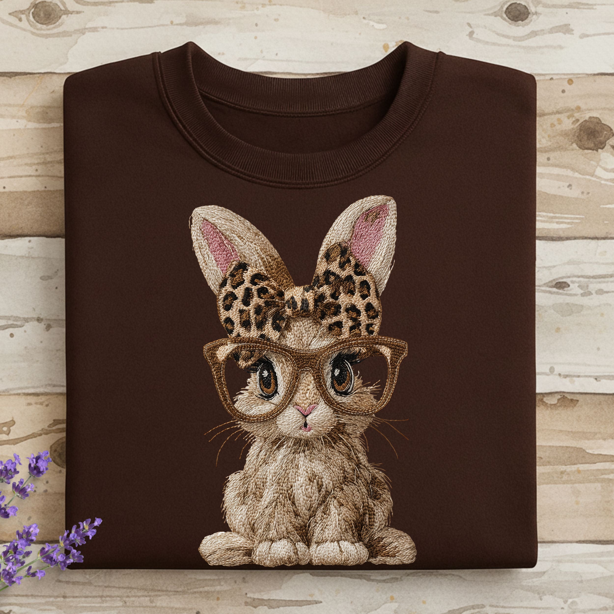 Cute Bunny with Glasses Cartoon Animal Design Shirt