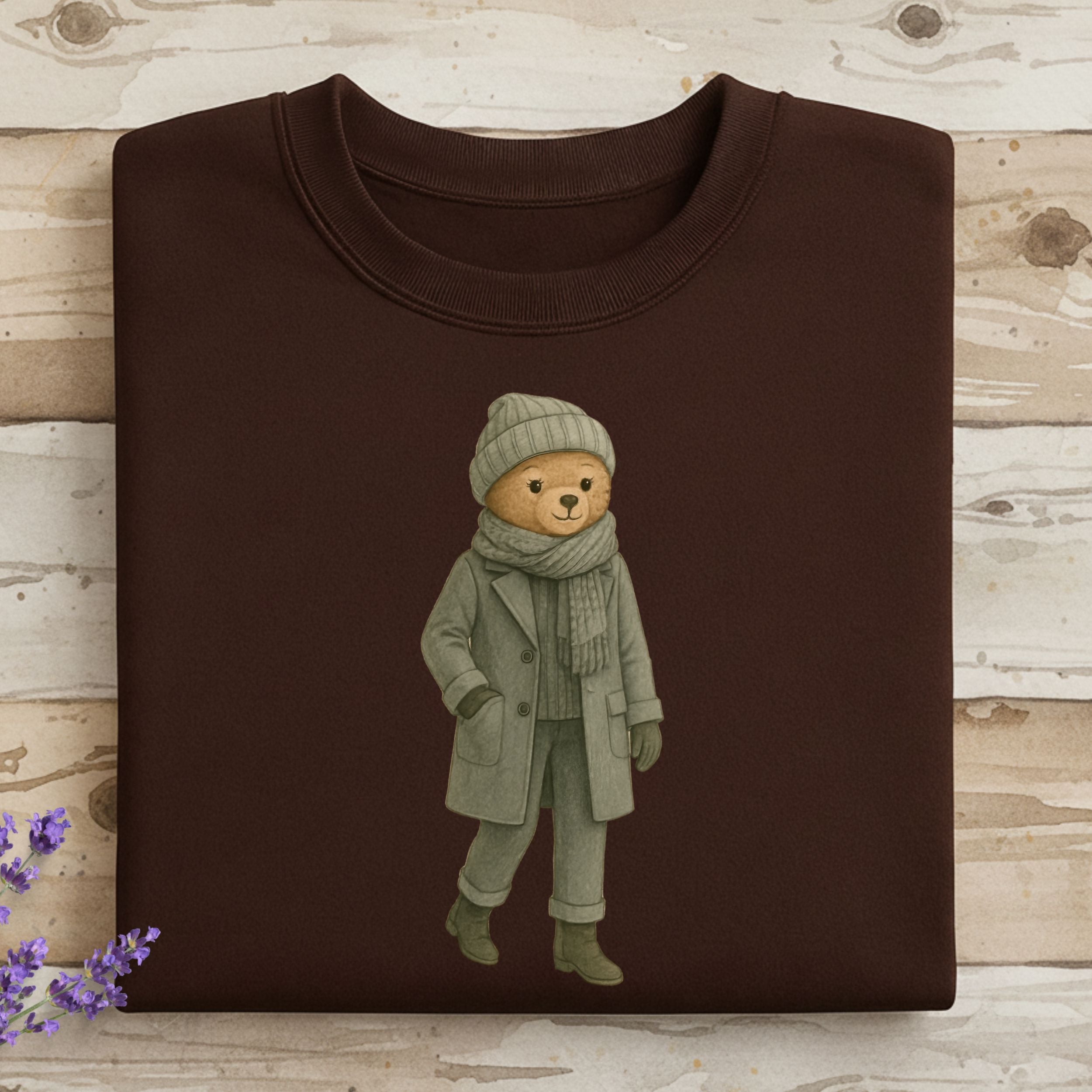 Cute Bear Patterned Sweatshirt